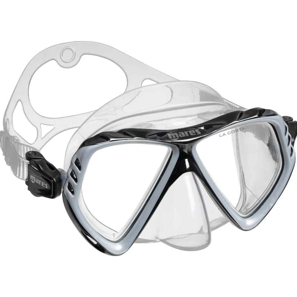 Mares Combo La Costa Dry - Kit de máscara de Tubo para Adultos, Vidrio Templado, Snorkel 100% Dry Top, válvula de Purga