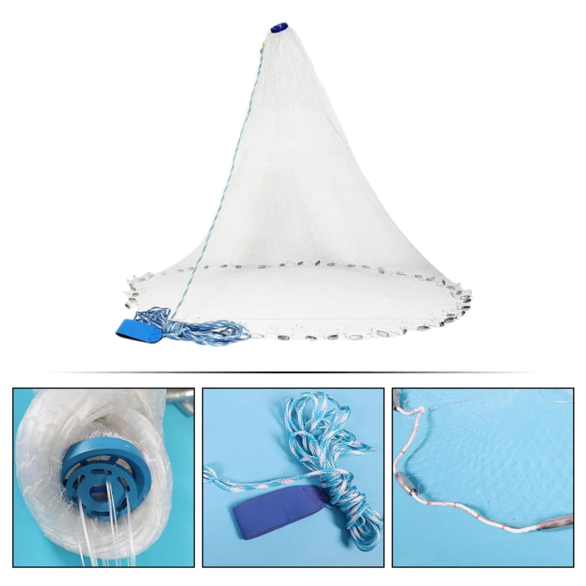 Red de Tiro Manual Grande para Pesca, Red Tradicional | Plástico, Acero Inoxidable y Cuerda, Fácil de Limpiar, Alta Fiabilidad, se Guarda y Transporta Comodidad