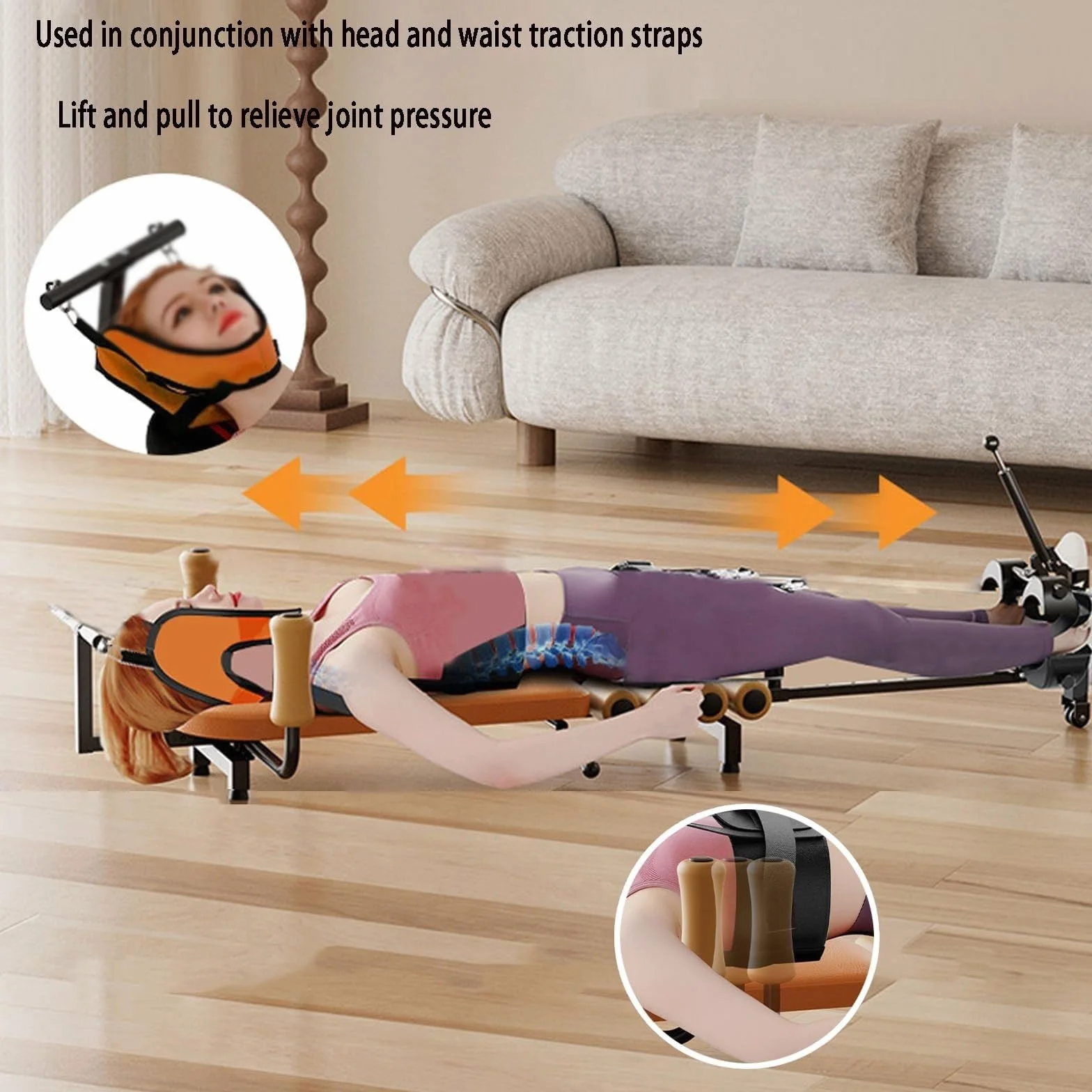 Banco De Estiramiento De Espalda Completo,máquina De Tracción De Columna Vertebral 130KG,Mesa De Inversión Longitud Ajustable,Banco Musculación Ideal para Uso Doméstico