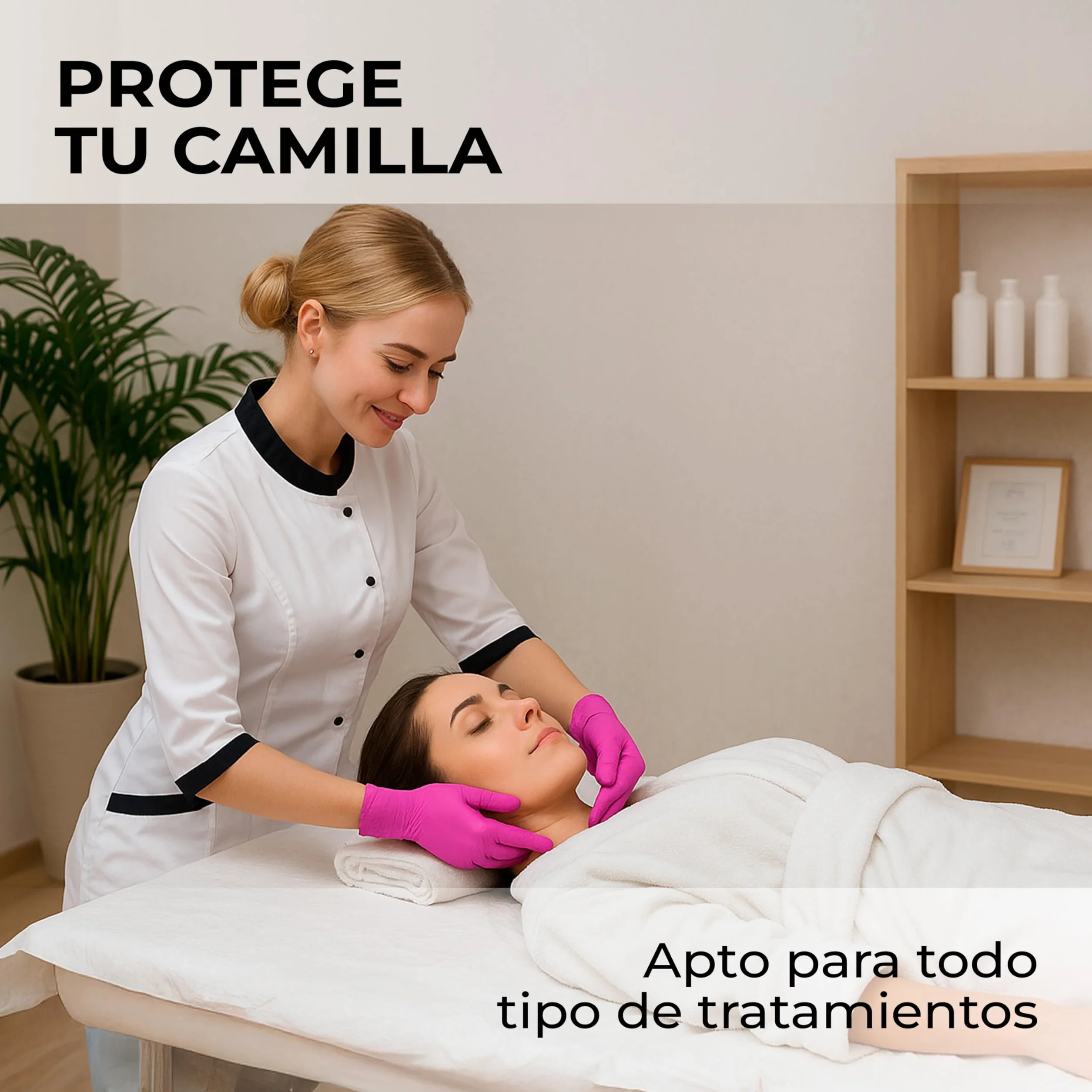 Rollo de Papel Camilla 1 Capa 70 metros Sin Precorte Masaje y Estetica Rosa
