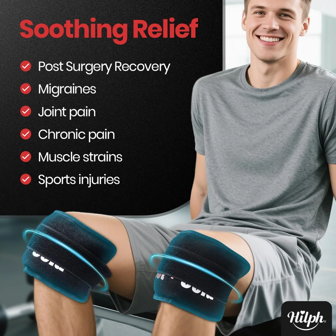 Hilph 2 Compresas de Hielo de Gel Reutilizables para Terapia de Calor y Frío, Almohadilla para Cara Cabeza Ojos Muelas
