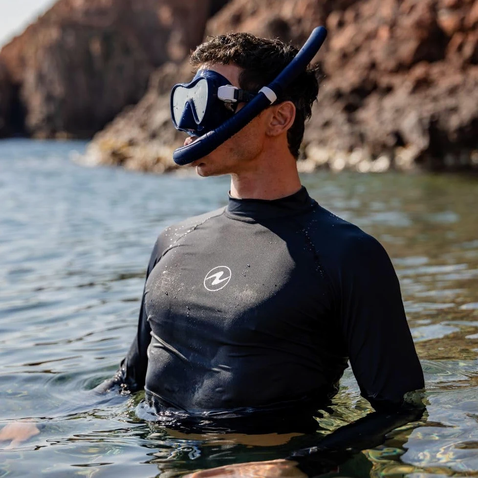 Aqualung Neos - Set de Snorkel con máscara monovidrio sin armazón + Tubo de Silicona, Vidrio Templado de Buceo, Volumen 170cm³, Compacto para Viajar