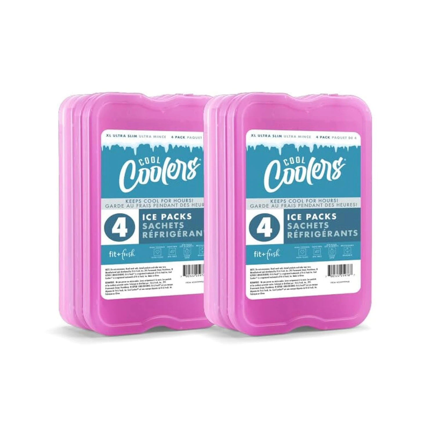 Cool Coolers by Fit + Paquetes de hielo delgados XL, reutilizables, reutilizables y duraderos, paquetes fríos para loncheras, paquetes de hielo para loncheras, bolsas de hielo para loncheras,