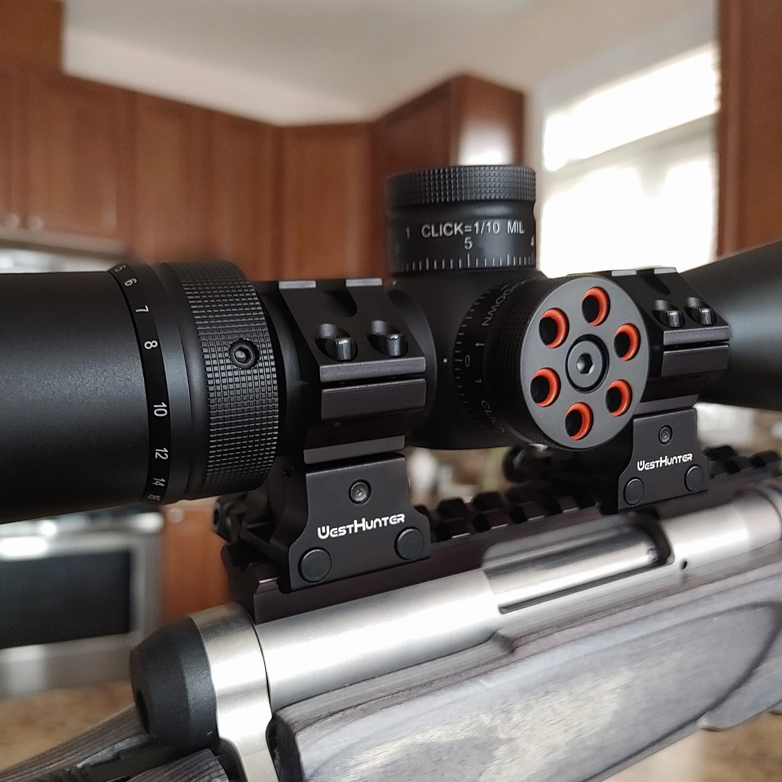 Anillas Ajustables para Mira Telescópica WestHunter Optics, Soporte de Precisión para Instalar Miras de 30mm & 25.4mm en Rieles Picatinny(Exclusivamente para Actividades Deportivas) | Black