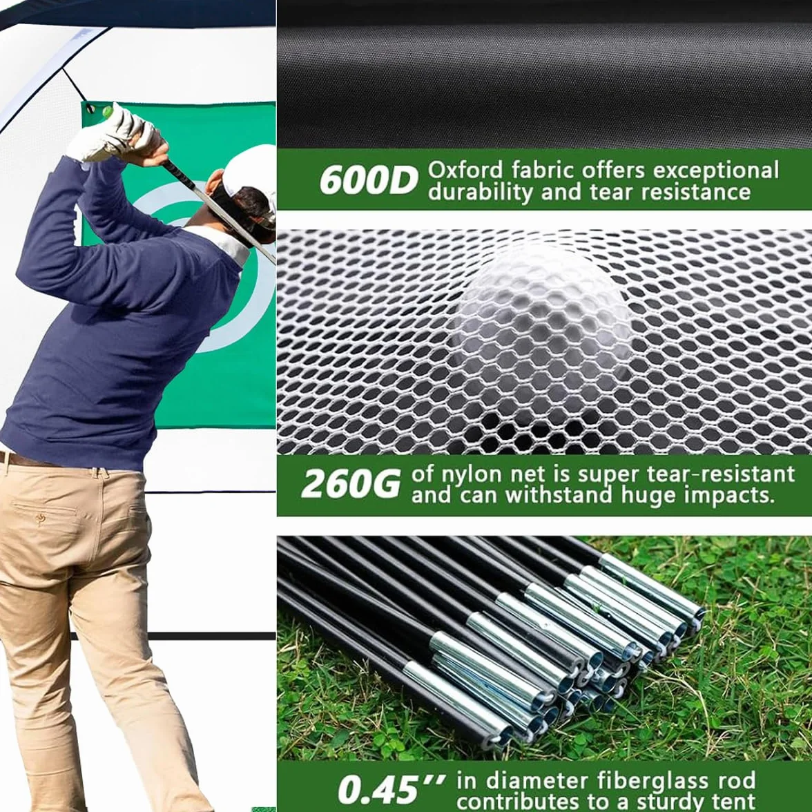 OYE Red de golf con objetivos de entrenamiento de swing y bolsa de transporte, 320 x 180 x 195 cm, red de golf con diana