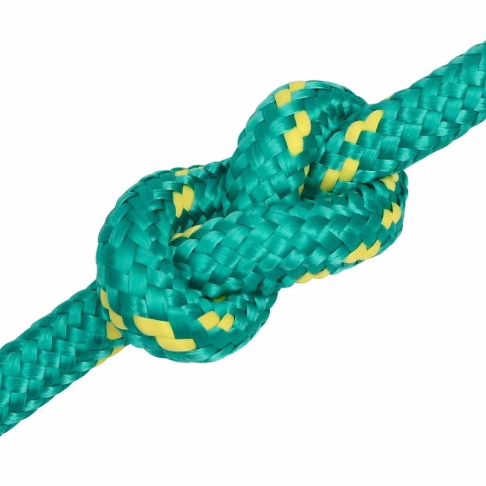 Cuerda de polipropileno verde 18 mm 100 m para barco, vela, camping, fijación, ataduras, resistente a la intemperie, resistente a la rotura para uso marino y exterior