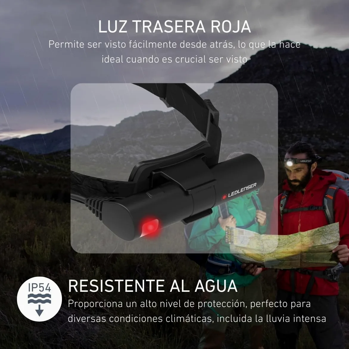 Ledlenser H8R Linterna Frontal Recargable, 600lm, Edición 25 Aniversario | Incluye batería adicional: doble autonomía, alcance 150 m, USB-C, luz roja trasera, IP54, para el trabajo, camping y pesca