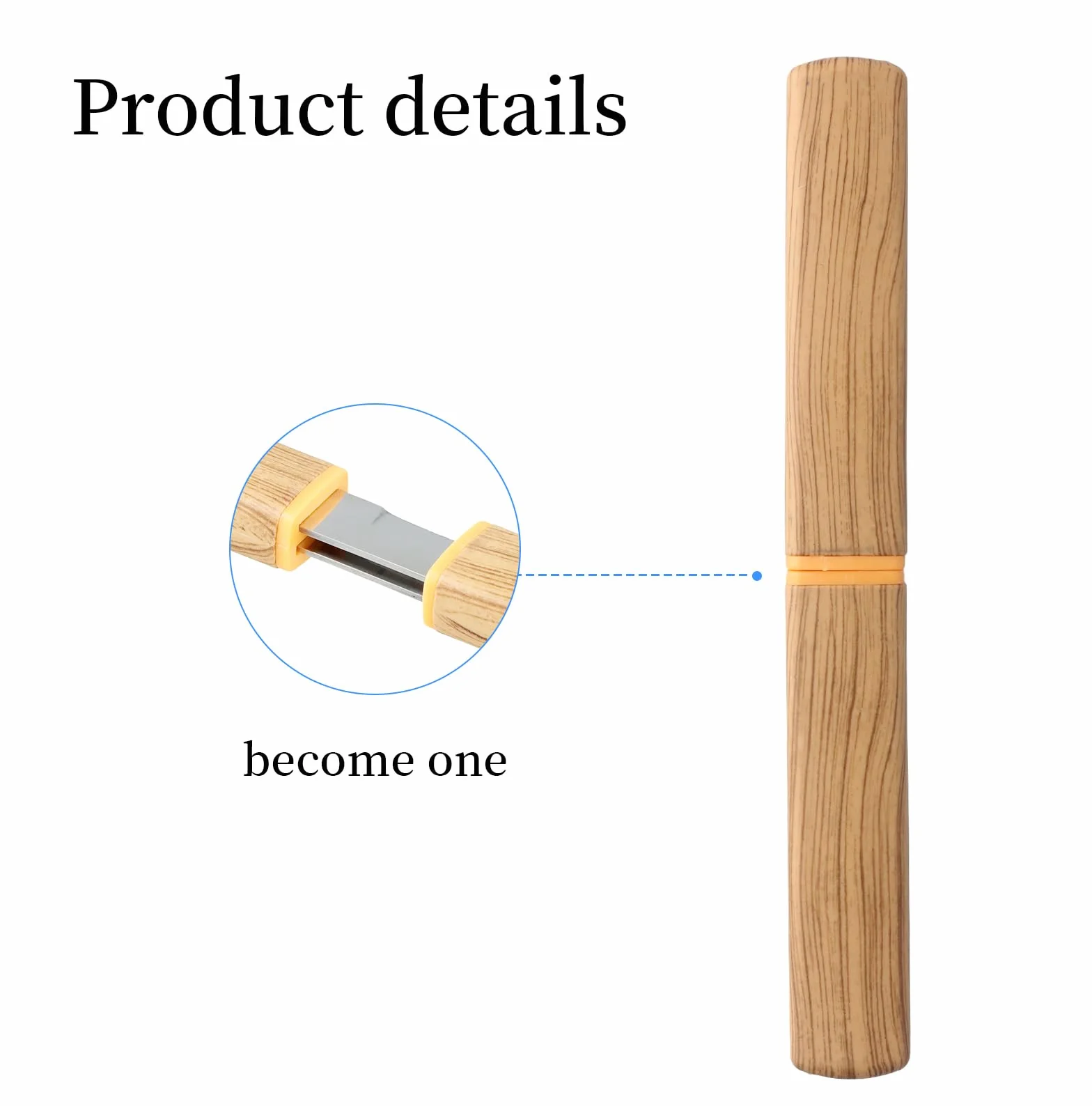 Cuchillo de caza 2 en 1 para exteriores, cuchillo de caza con vaina, 18,5 cm, cuchillo de caza doble, cuchillo profesional para exteriores con mango de madera para actividades al aire libre