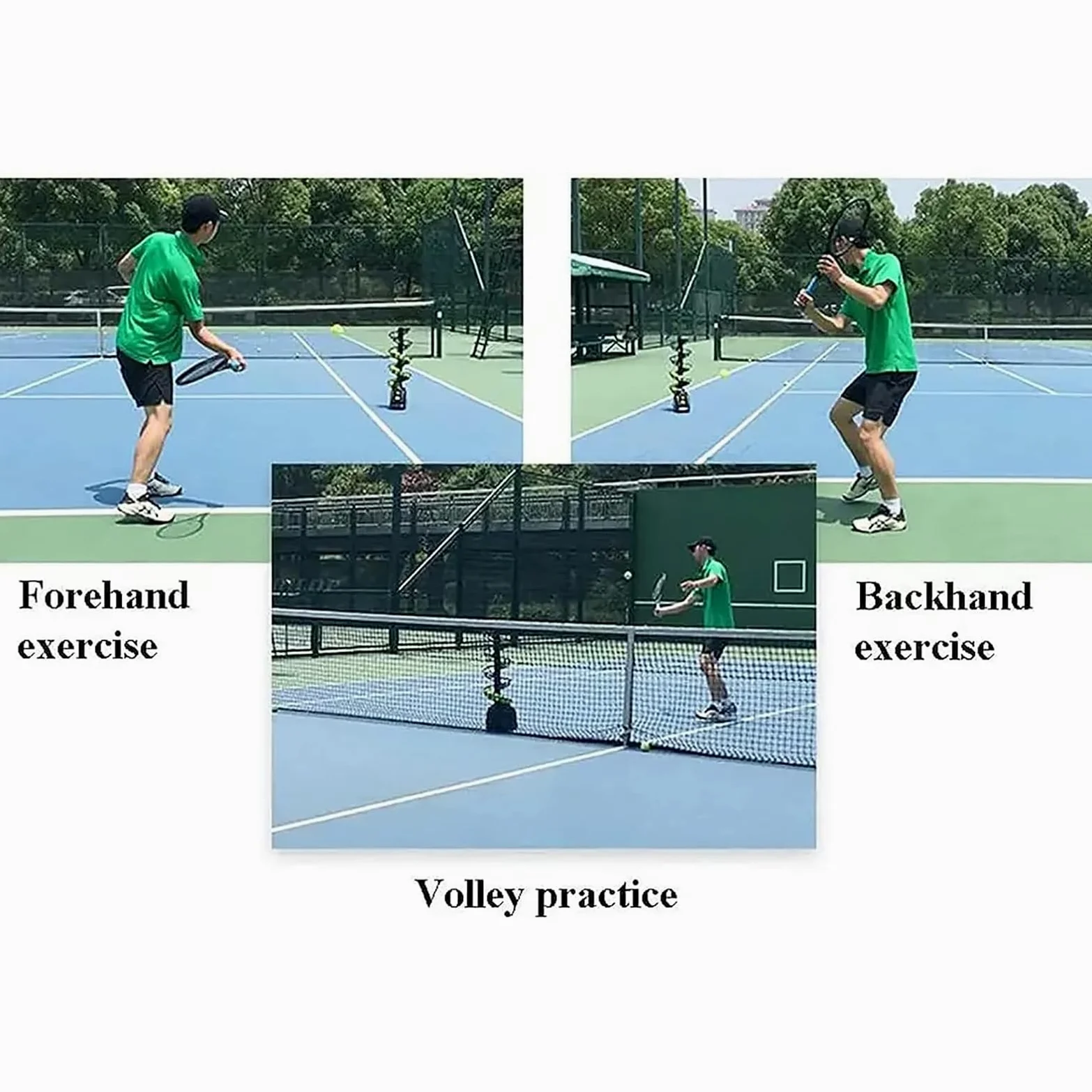 Máquina de pelotas de tenis Lanzador 30 pelotas 4 niveles ajustables 2 métodos de alimentación
