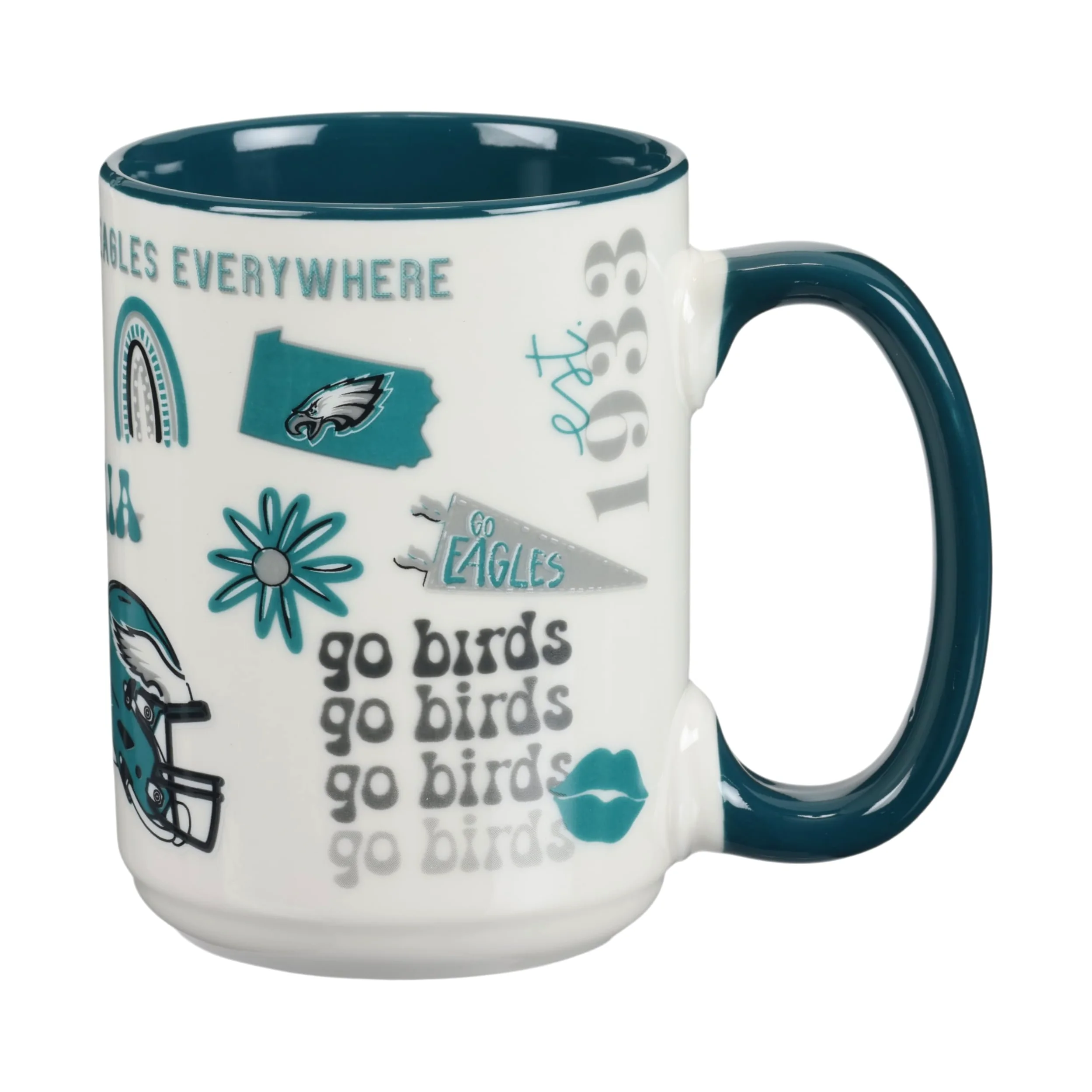 The Memory Company Taza de cerámica con licencia oficial de la NFL de 15 onzas, taza de café perfecta para los fanáticos del fútbol americano