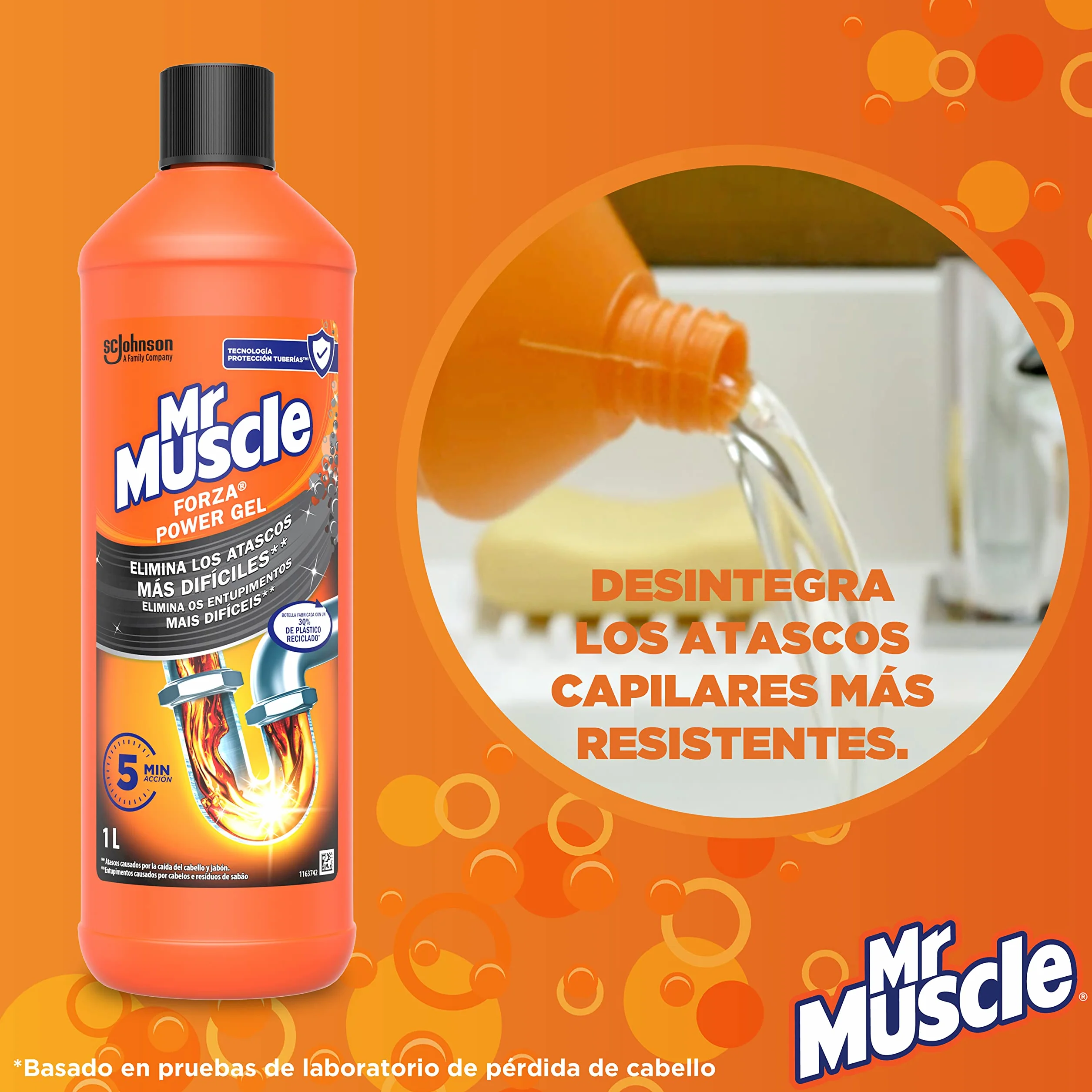 Mr Muscle Gel Limpia Tuberías, 1L