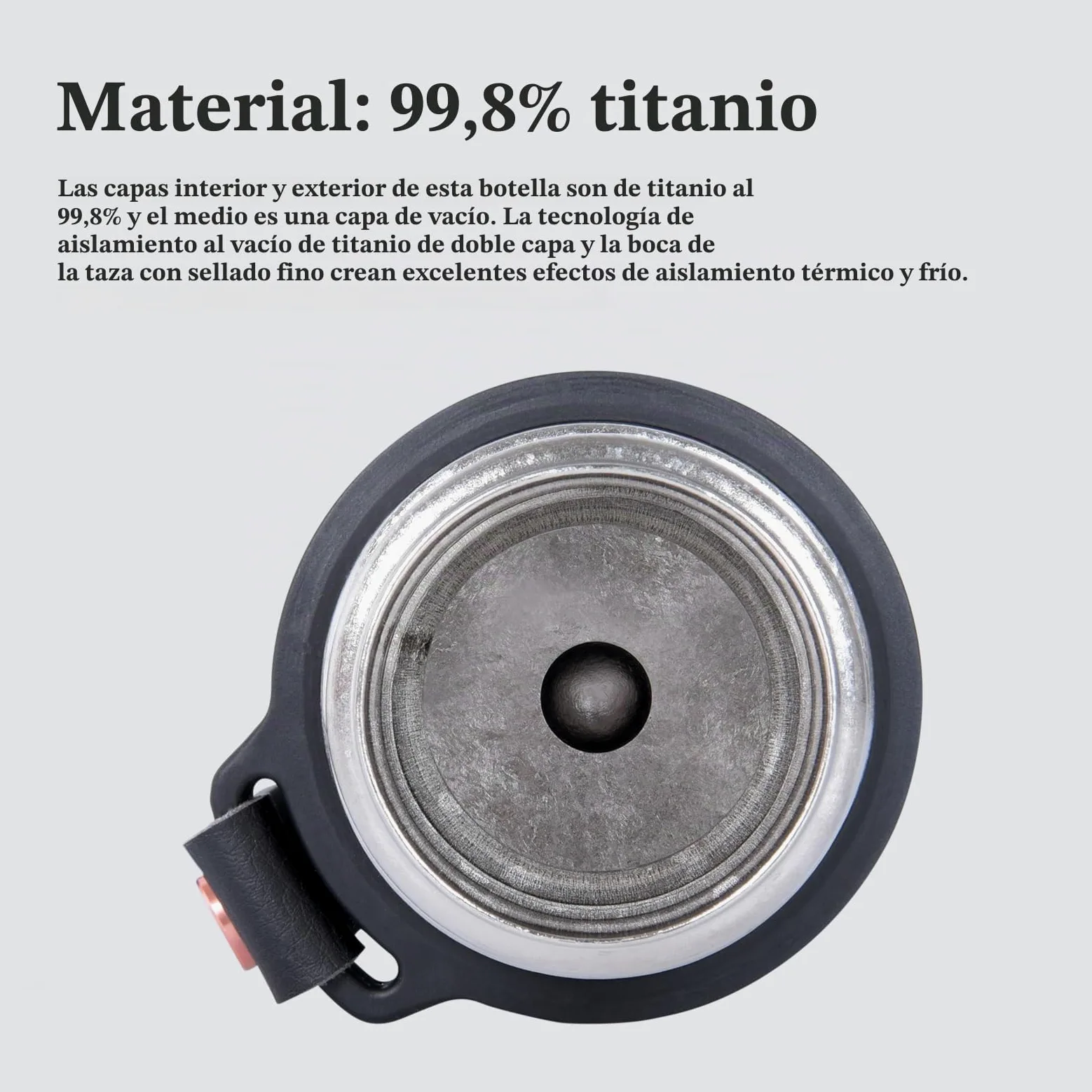 iBasingo Botella termo de titanio de 510 ml, termo de vacío, botella de agua, botella de agua, botella de agua, botella de metal para exteriores, ligera, a prueba de fugas, termo Ti3011D