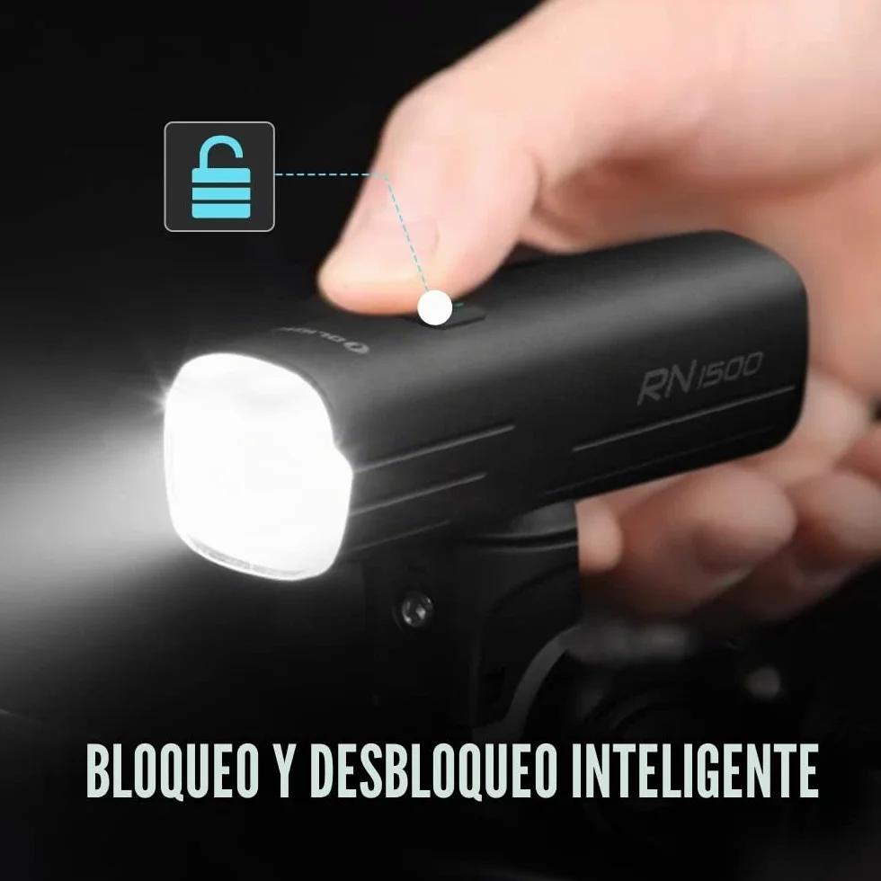 OLIGHT RN 1500 Linterna Delantera de Bicicleta Faro LED de Bici da 1500 Lúmenes Luz Bicicleta Delantera con Batería Recargable, IPX 7,Lámpara de MTB Impermeable y Recargable con USB Cable