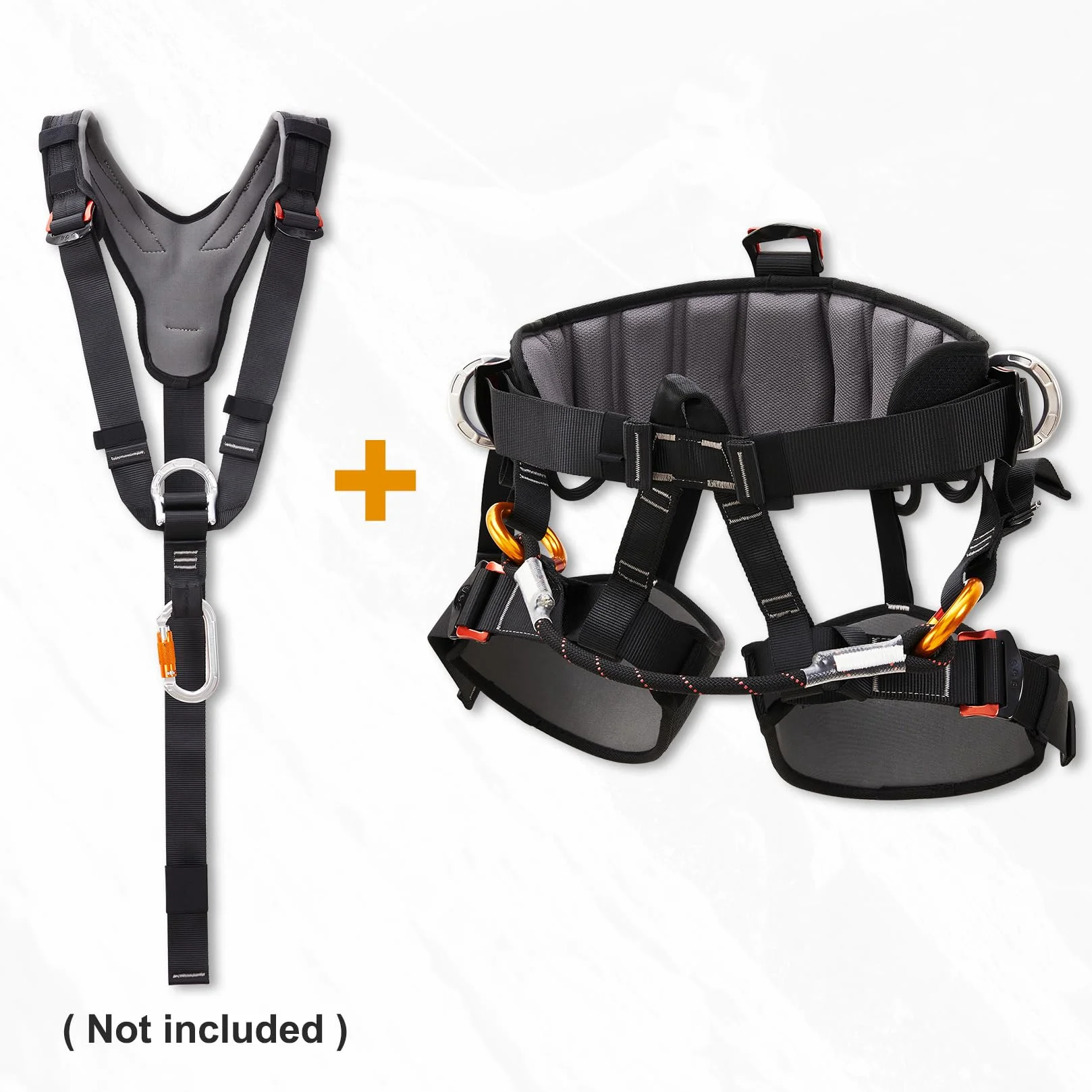 SOB Arnés de Escalada Ajustable Reforzado Profesional, Cinturón de Seguridad de Media Cuerpo para Escalada de Árboles, Rescate de Incendios, Espeleología, Escalada en Roca y Rápel
