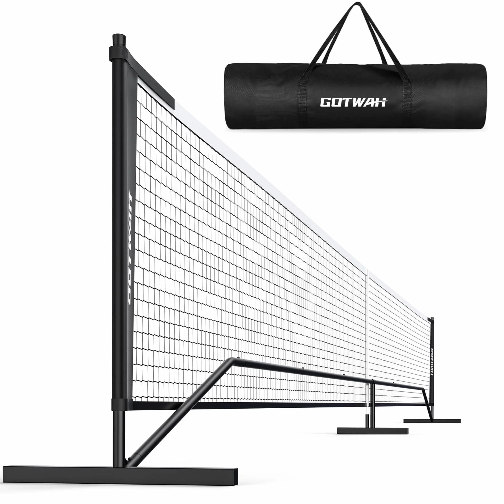 Red de pickleball portátil de 6,9 m, color negro, material de polietileno, para pickleball, exterior e interior