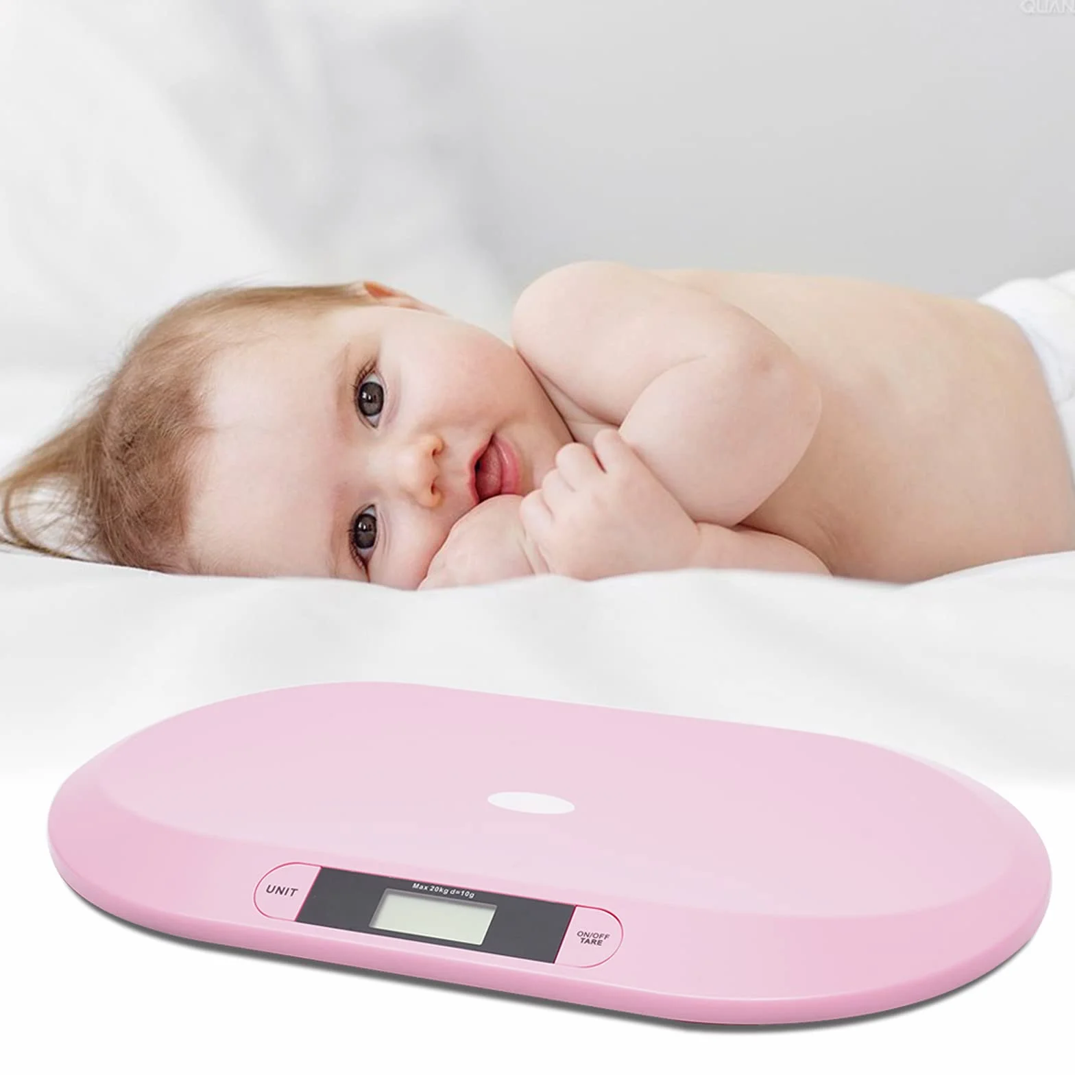 Báscula digital para bebé 20 kg pantalla LCD rosa pesa animales multiusos