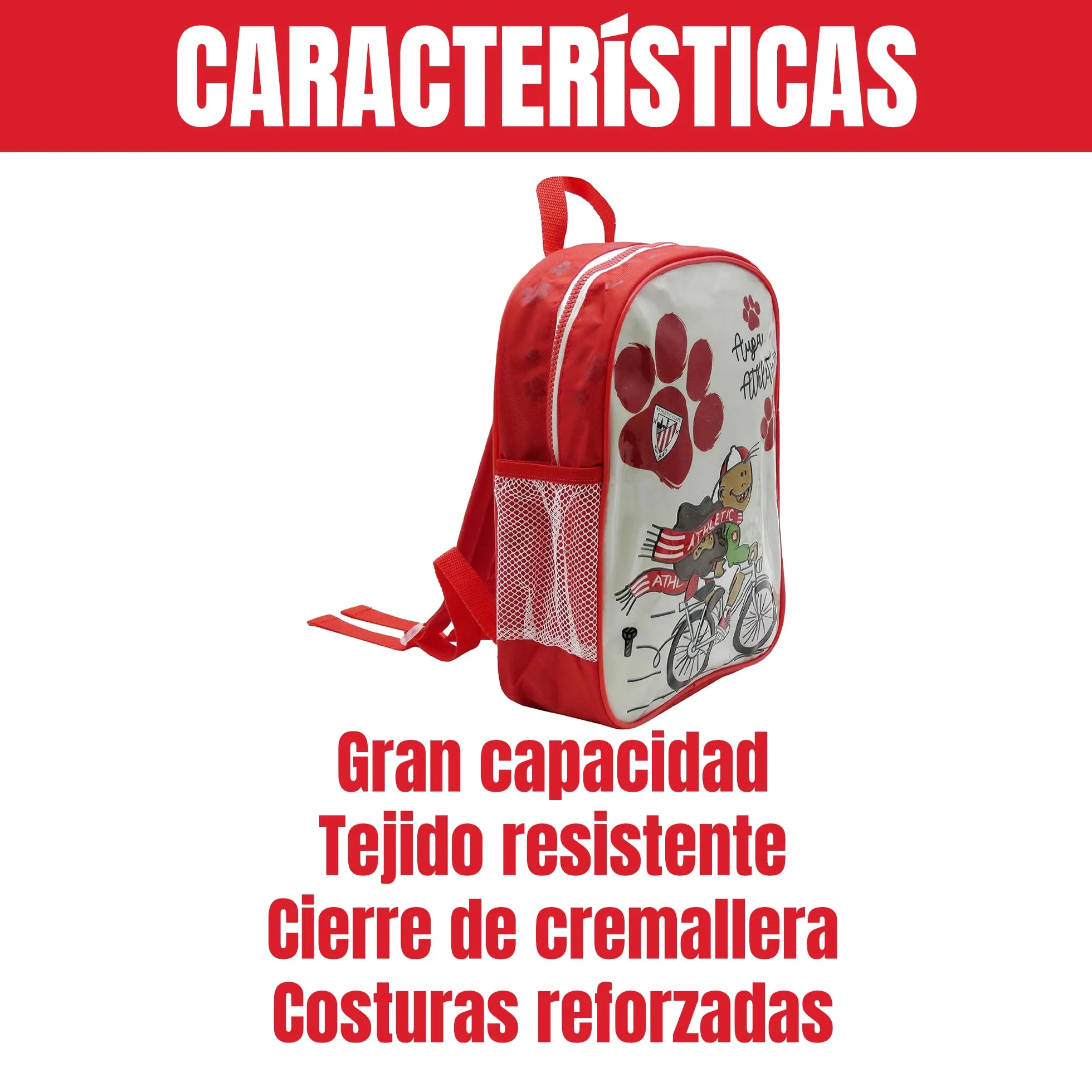 CYPBRANDS Athletic Club- Mochila, 30 cm, Material Escolar, Fútbol, Producto Oficial