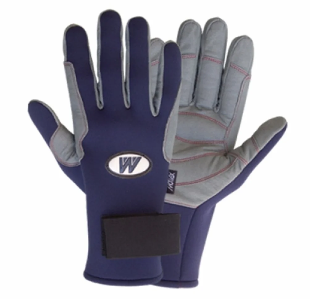 Guantes Neopreno Color Azul Completo Dedo