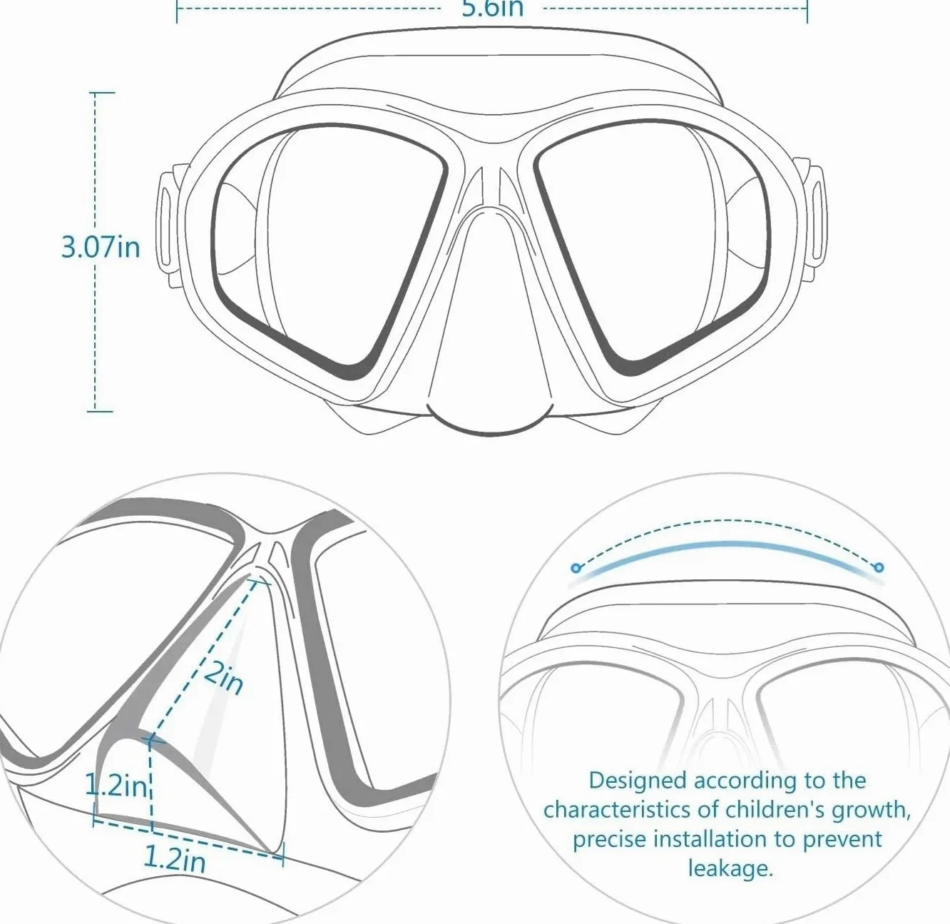 Buceo Máscara de Snorkel Gafas de Buceo Libre de Silicona de pequeño Volumen con Lentes de Colores y máscara de Baja opacidad, Juego de Tubos para Buceo