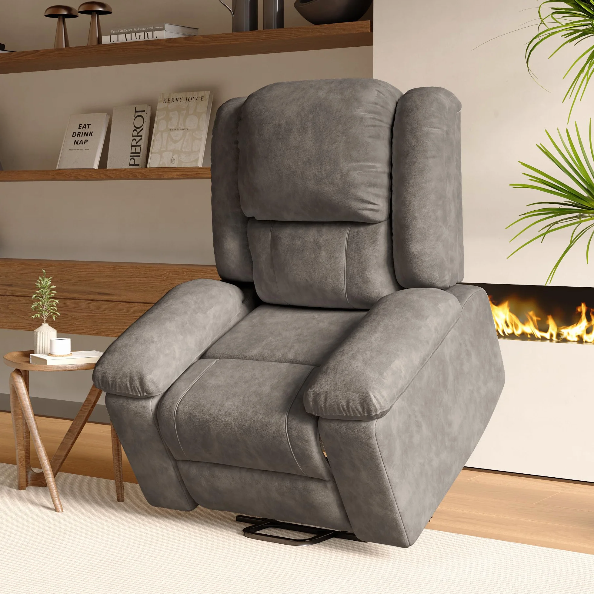 Silla de Masaje Eléctrica Relax con 8 Zonas de Masaje y 2 Puntos de Calor Reclinable Gris