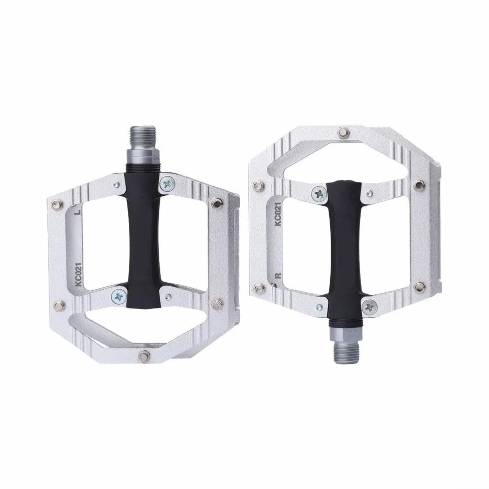 Honseadek Pedales de bicicleta ultraligeros de aluminio y fibra de nailon con diseño antideslizante, doble rodamiento, eje de acero cromado, para ciclismo de montaña y carretera