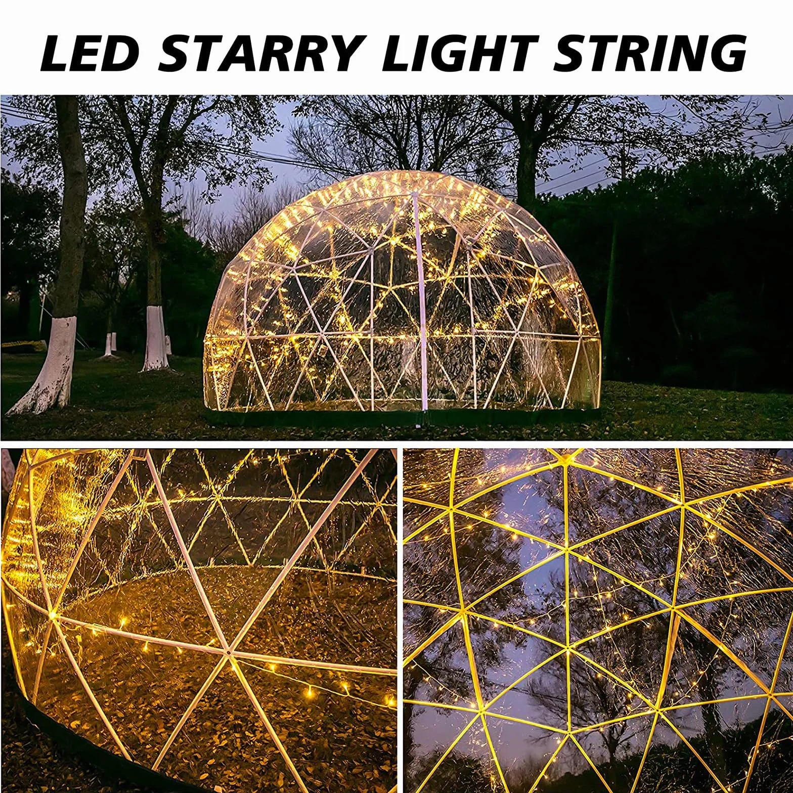 Tienda de campaña de jardín con forma de cúpula de 12 pies, transparente con burbujas geodésicas para uso al aire libre, resistente a la intemperie, invernadero