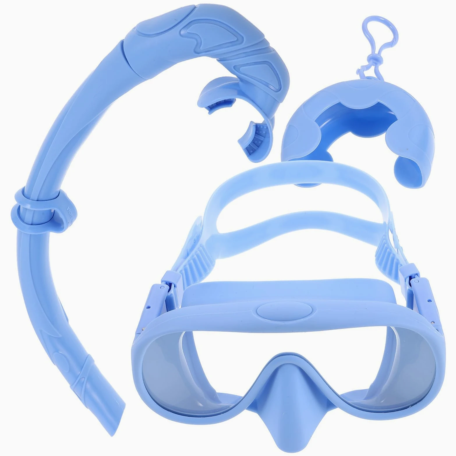 INOOMP Equipo de Snorkel para Adultos con Diseño Integrado, Gafas de Silicona y Templado, Tubo Plegable y Fácil Almacenamiento para Buceo y Viajes