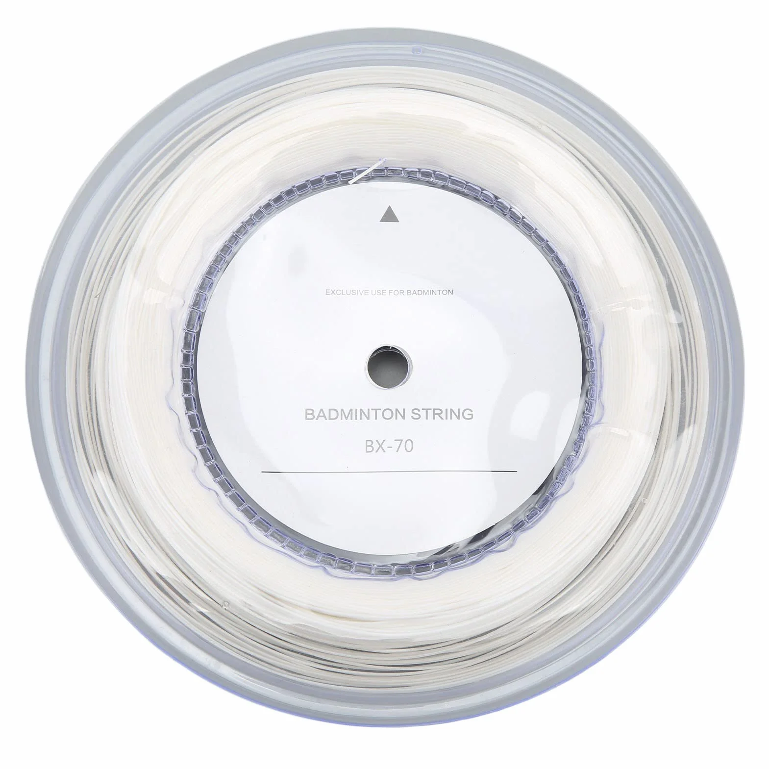 Keenso Cuerda de Raquetas de Bádminton POWERTI BX70, Cuerda de Raqueta de Bádminton de Nailon de Alta Elasticidad, Cuerda de Bádminton de 0,7mm, Carrete de 200m (Blanco)