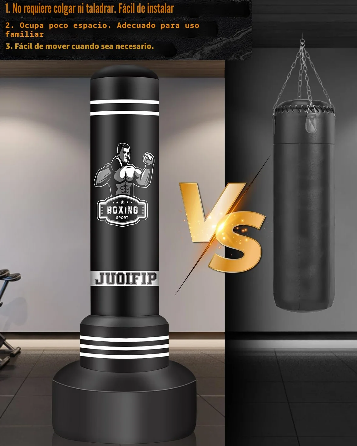 Saco de Boxeo Adulto, Punching Ball para Ejercicio en Casa
