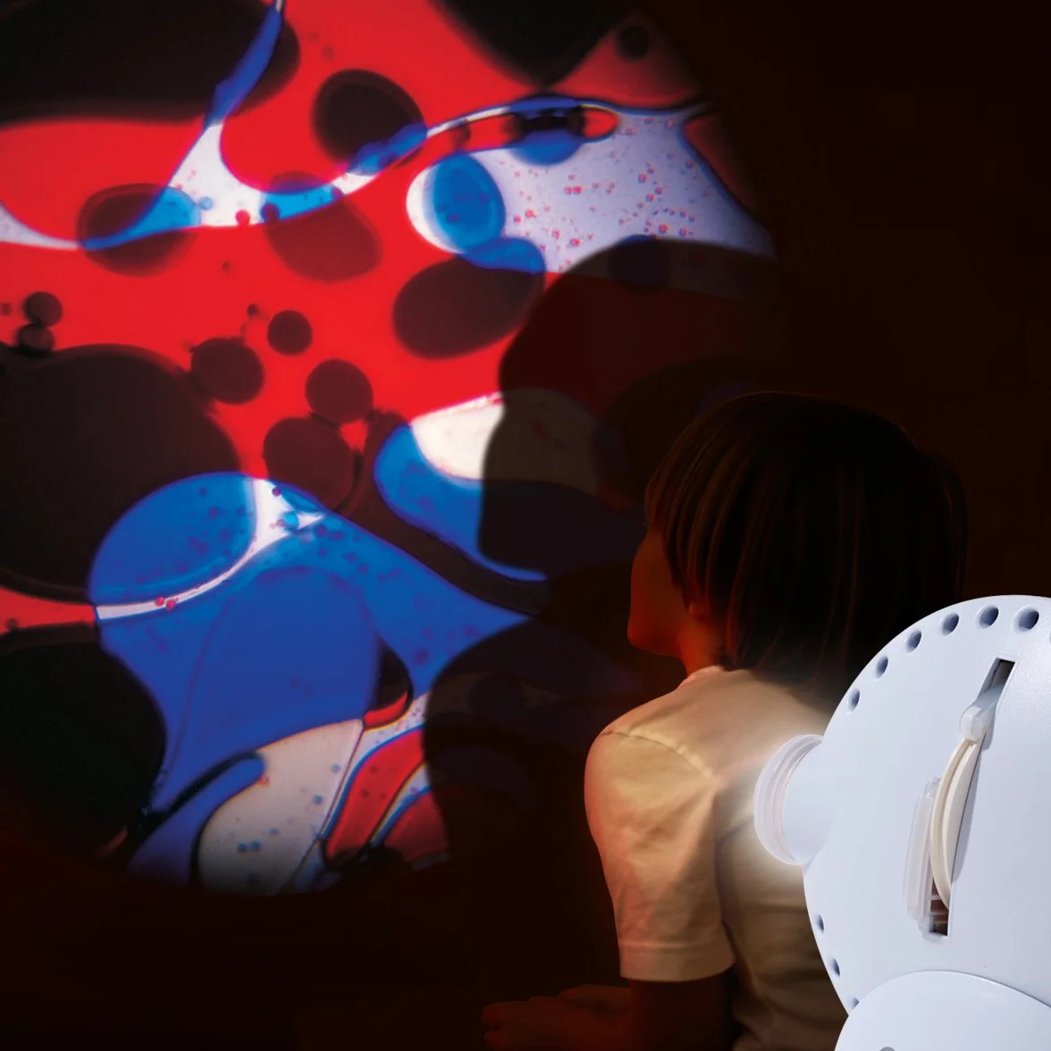 Mathmos Space Proyector Lámpara de Lava Azul Rojo