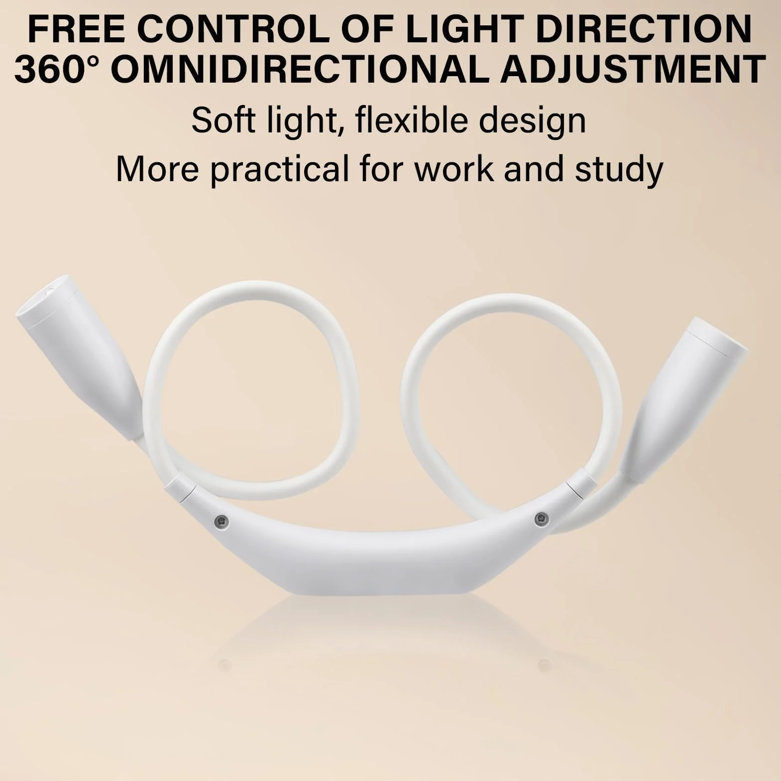 Lámpara de Cuello Lumi Crealis, Luz Ajustable Recargable 3 Colores 9 Niveles Brillo, Collar Flexible Rotación 360°