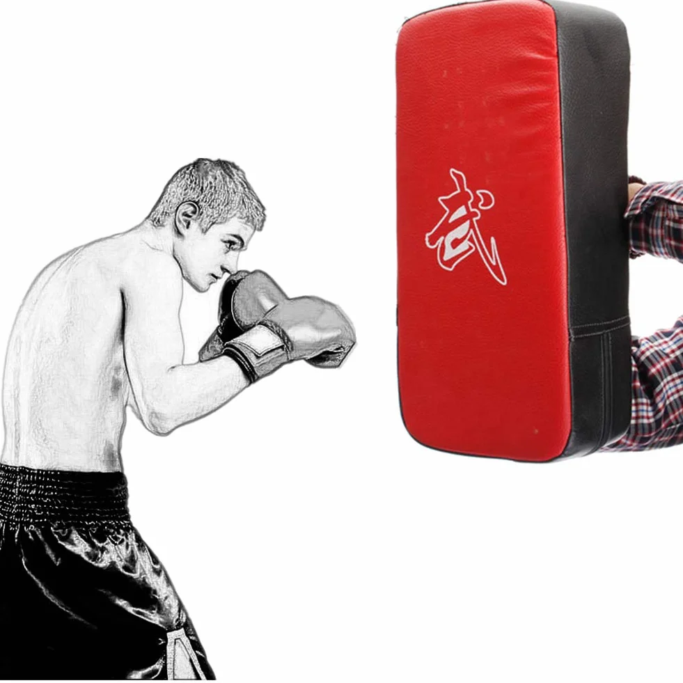 Guantes Boxeo Almohadilla de Palma Kick Pads Artes Marciales Golpe Cuerpo Pad Rojo Freesize