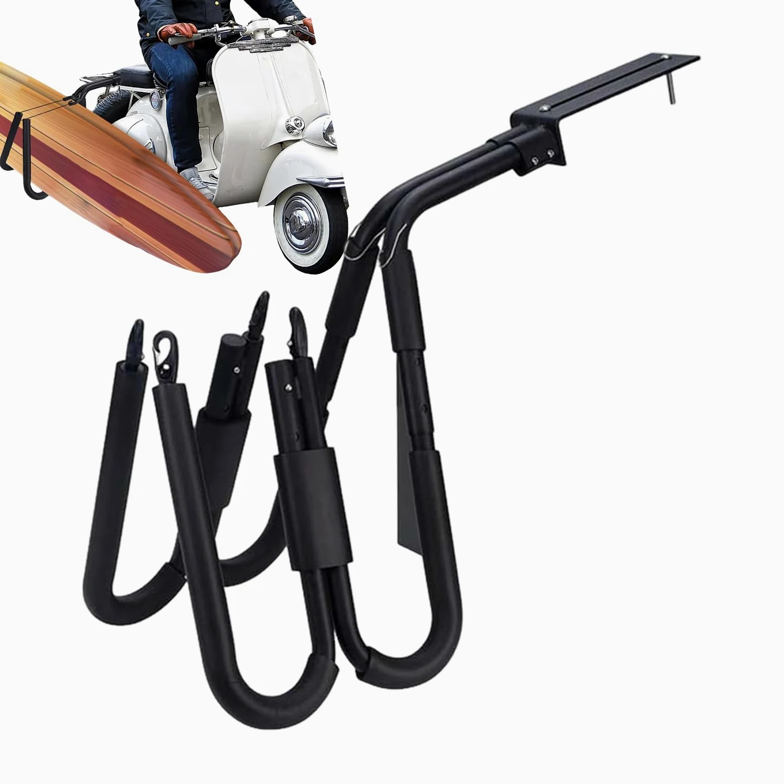 Portátil Soporte Para Tabla De Surf En Moto Soporte Ajustable Y Portátil | Portasurf para Bicicleta Portátil Para Scooter Motocicleta Y Bicicletas De Carretera O