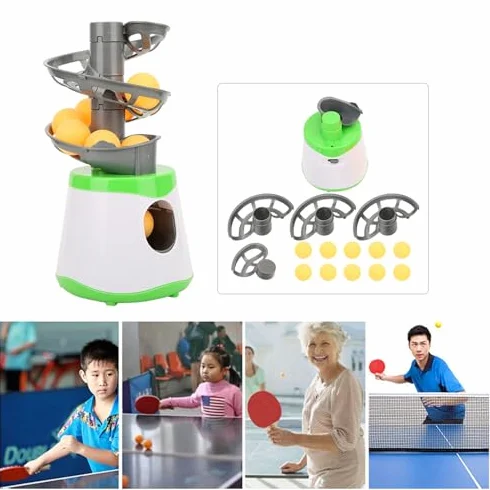Robot Entrenador de Tenis de Mesa, Lanzador de Pelotas de Ping Pong Automático Abs Portátil con 10 Pelotas de Tenis de Mesa, Equipo de Práctica de Tenis de Mesa para Principiantes que Practican
