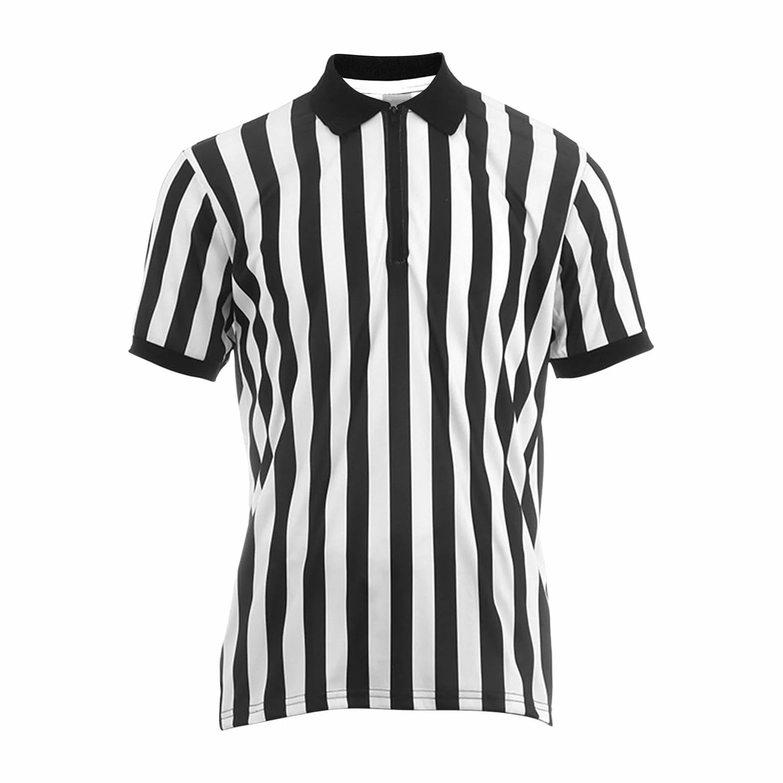 Camiseta De Árbitro De Manga Corta, Camiseta De Árbitro Oficial Para Hombre, Camiseta De Árbitro A Rayas Blancas Y Negras, Camiseta De Árbitro Con Cremallera De Un Cuarto Para Baloncesto, Fútbol