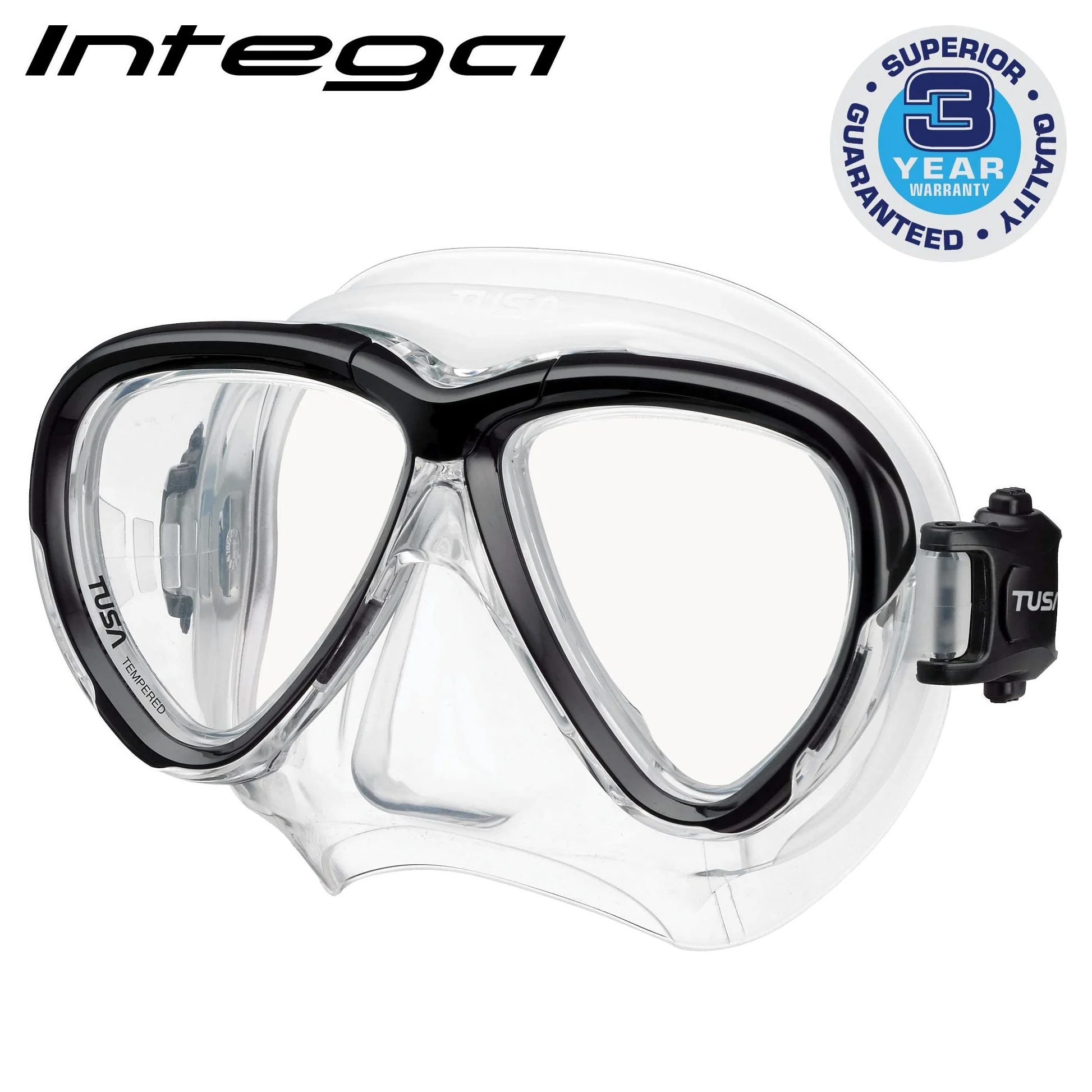 TUSA M-2004 Intega - Mascarilla de buceo, color negro