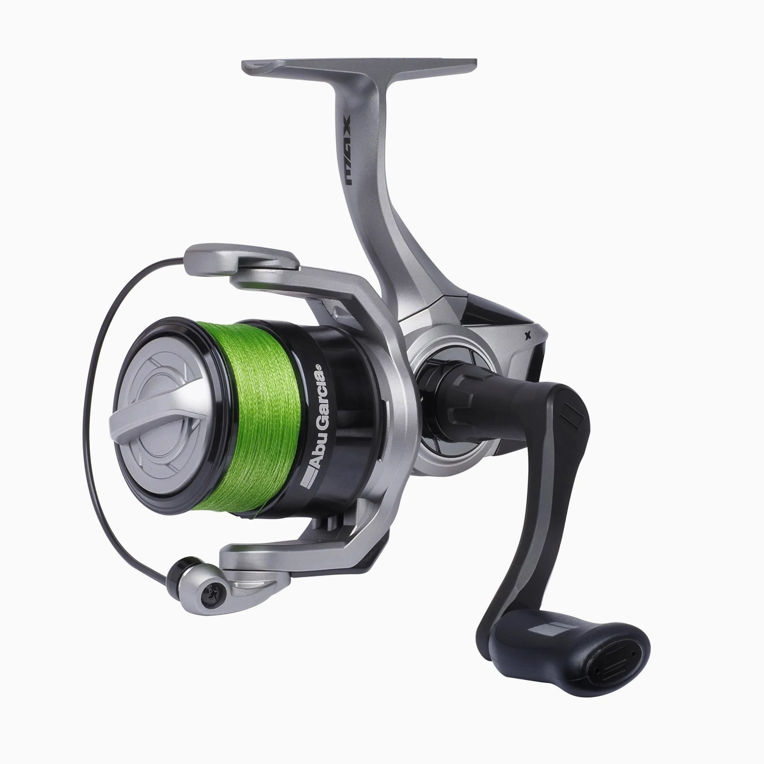 Abu Garcia MAX X Spinning con Linea Pre-Spooled Carrete | Agua Dulce y Agua Salada Ligera | Lucioperca y Zander | Ligero Marco de Grafito, Ambidiestro | 4000 Tamaño de Carrete, Gris y Negro