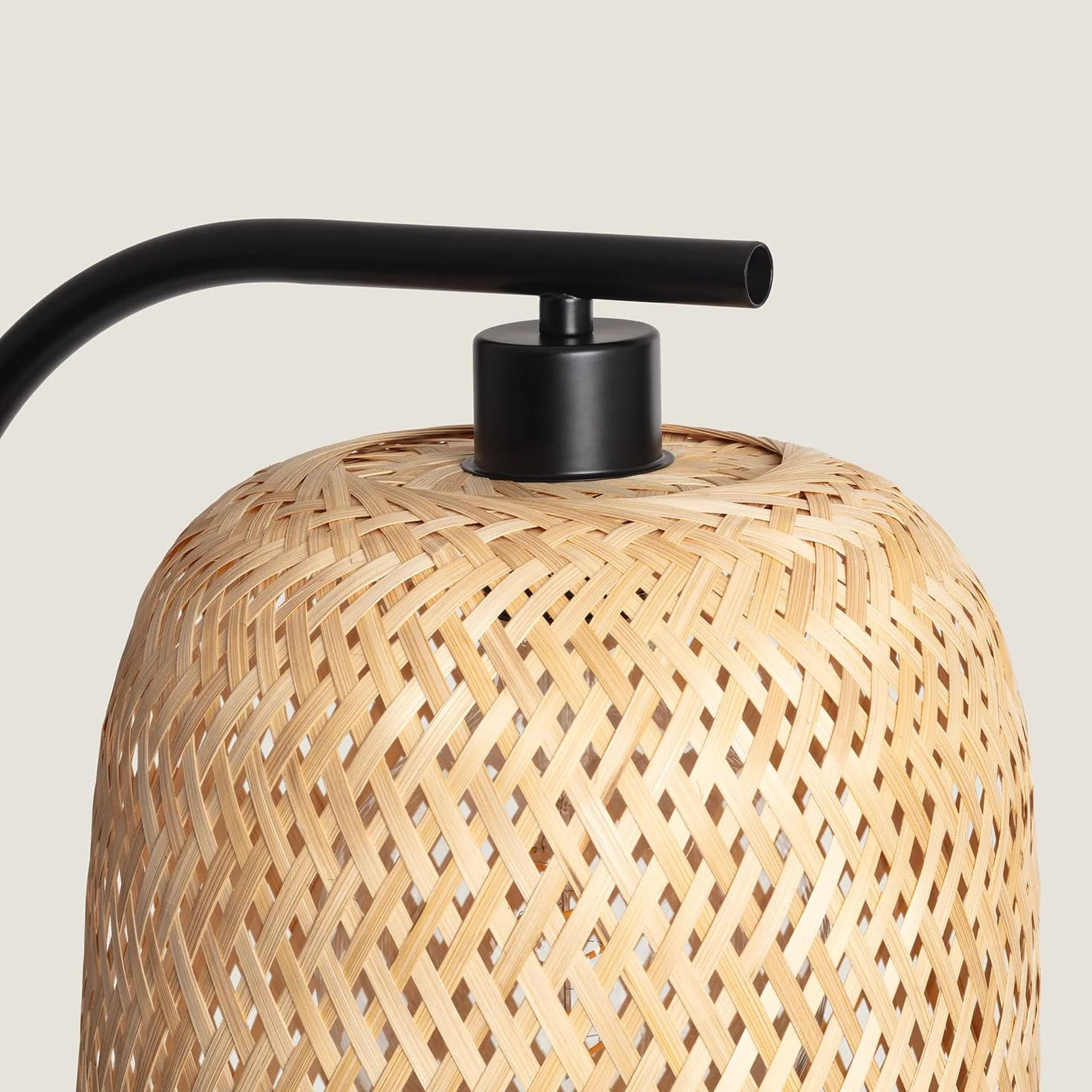 LEDKIA LIGHTING Lámpara de Pié Metal Bambú Adola Natural E27