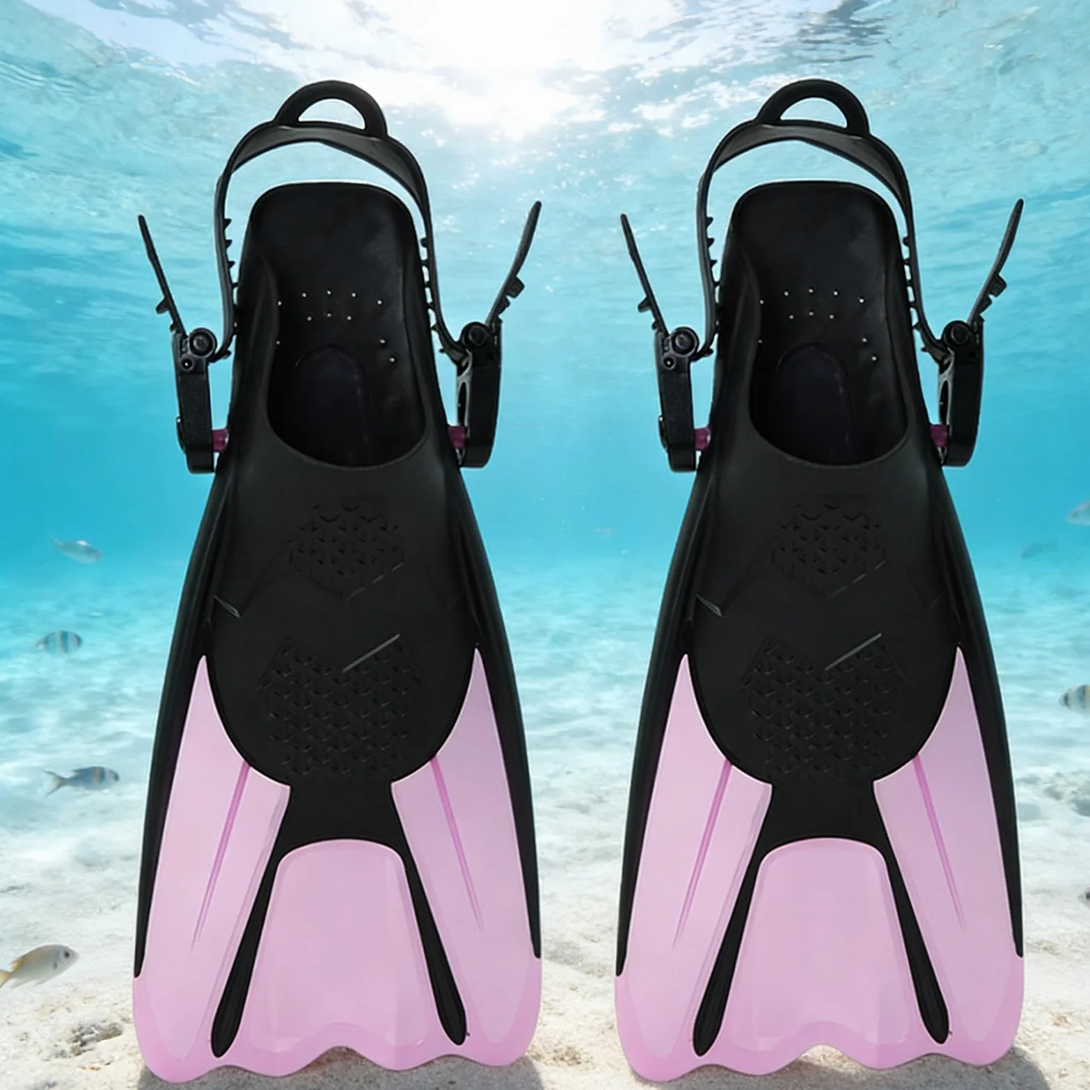 Amagogo Aletas de Buceo, Aletas de Snorkel, de Buceo y Snorkel Resistentes y Ligeras con Correa Ajustable para Viajes.