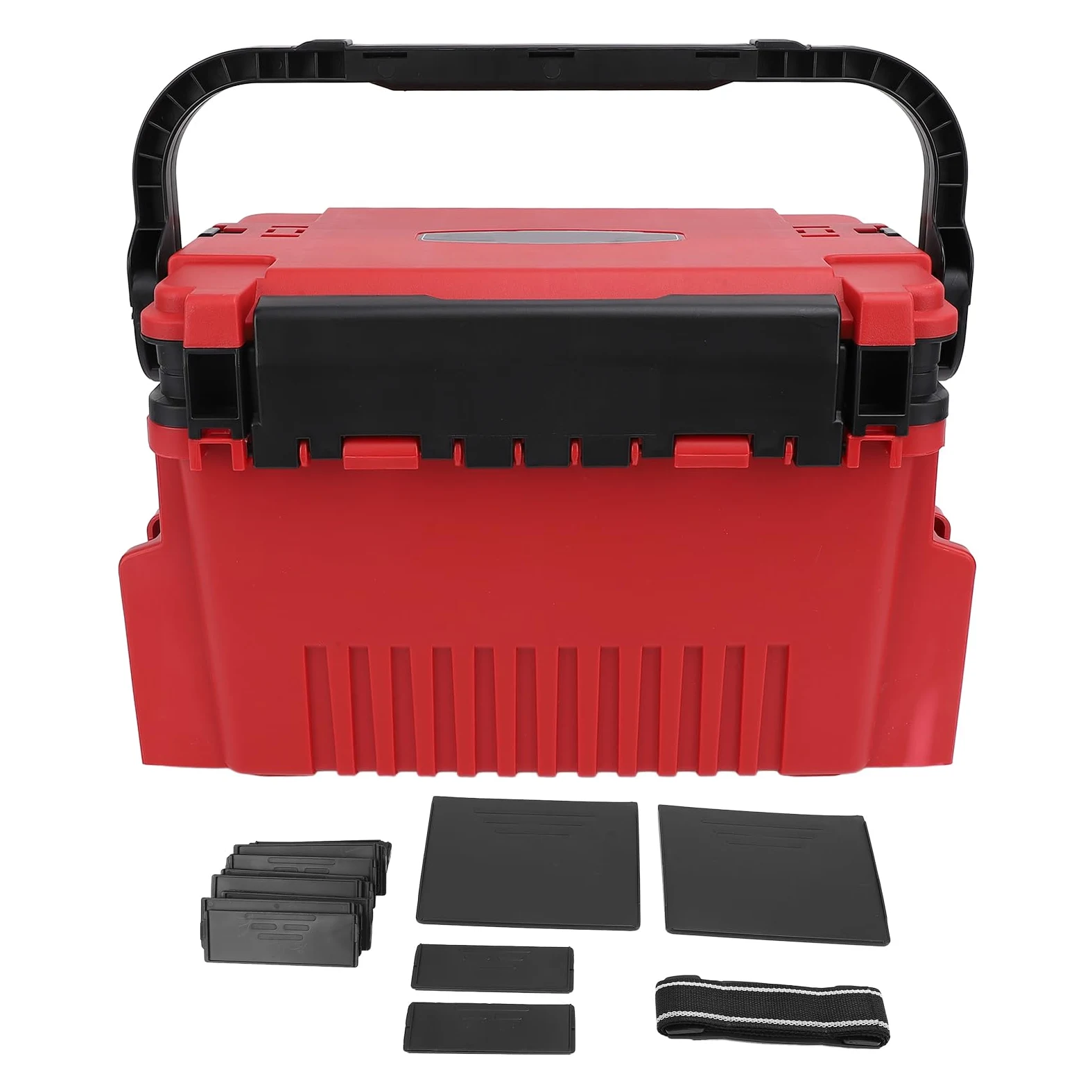 Caja de Aparejos de Pesca, Almacenamiento de PE con 17 Divisores, Organizador de Cebo Multicapa, Ideal para Entusiastas de la Pesca en Agua Salada y en Barco