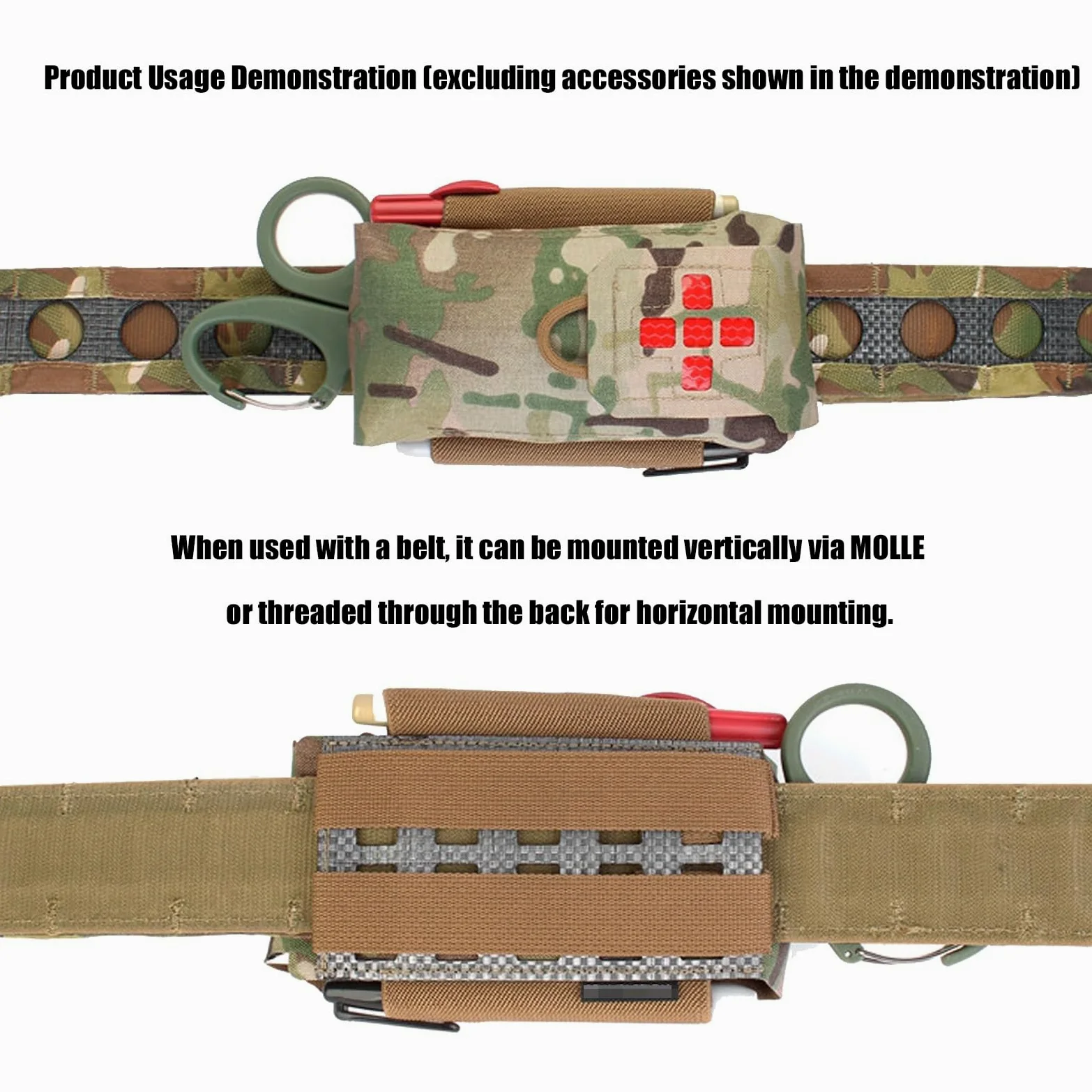 Bolsa Médica Tactics MOLLE, Mini Bolsa Médica IFAK, Kit Compacto de Primeros Auxilios de Acceso Rápido, para Senderismo y Acampada Al Aire Libre