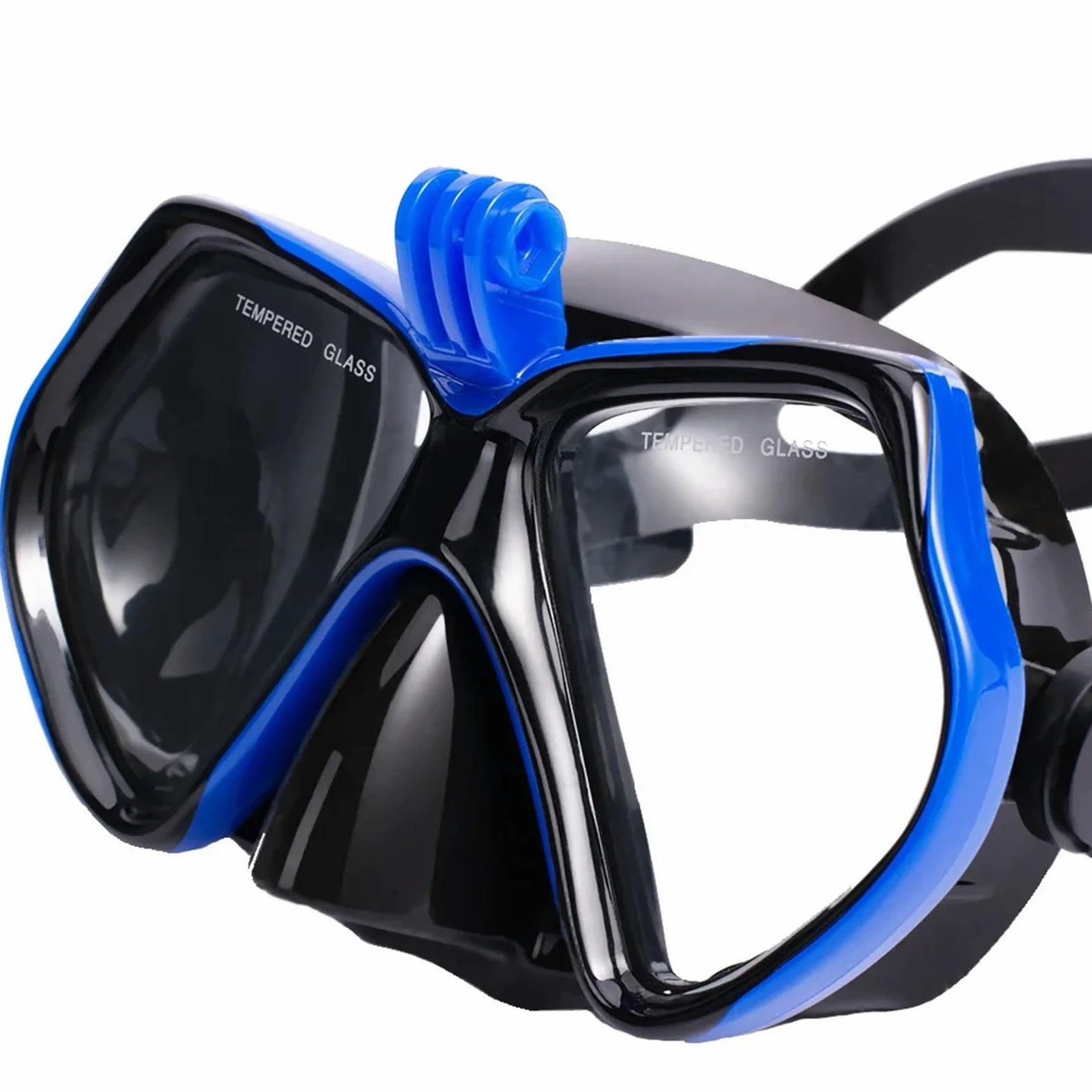 Buceo Máscara de Snorkel Máscara de Buceo con Kit de Snorkel para cámara Deportiva subacuática GoPro, Gafas de natación Profesionales antivaho y secas