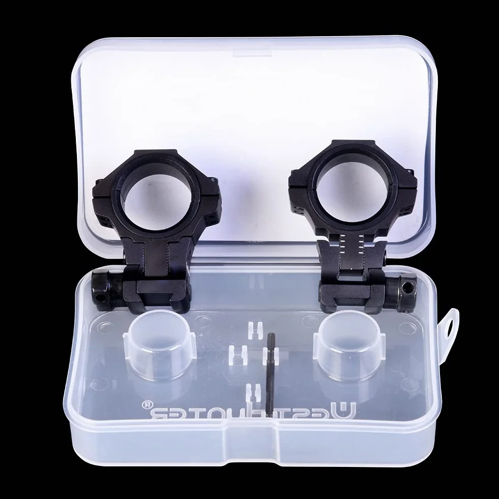 Anillas Ajustables para Mira Telescópica WestHunter Optics,Soporte de Precisión para Instalar Miras de 30mm & 25.4mm en Rieles de Cola de Milano de 11 mm | Black