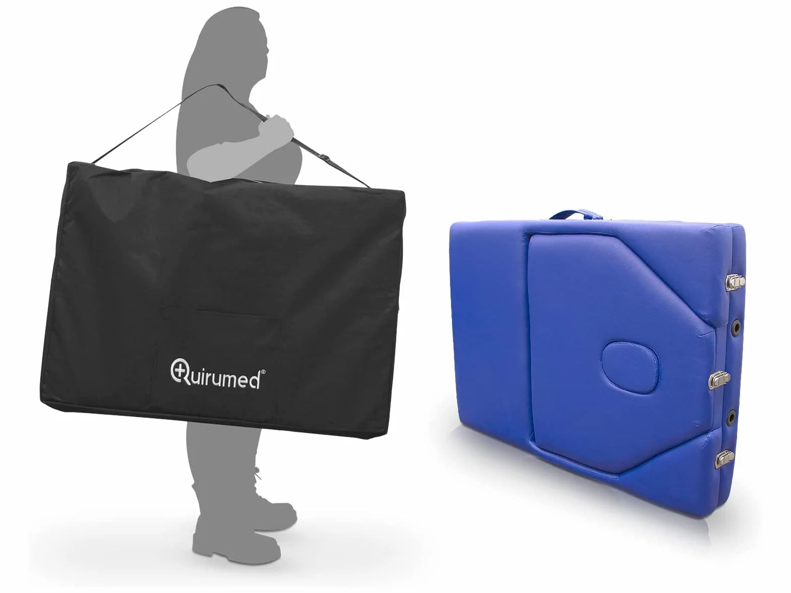 QUIRUMED Mochila de transporte para camillas de masaje plegables, 17 x 93 x 63 cm, Nylon, Negro