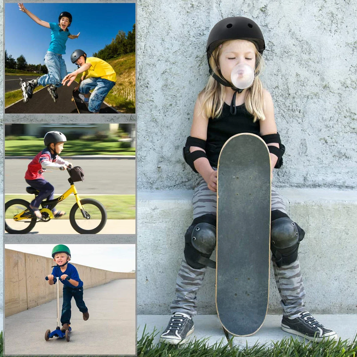 XJD Casco de Ciclismo para Niños y Protecciónes Infantiles Incluye Rodilleras Coderas y Muñequeras Adjustables 7 Piezas para Patínes Patinete Ciclismo Niños de 3 a 13 Años
