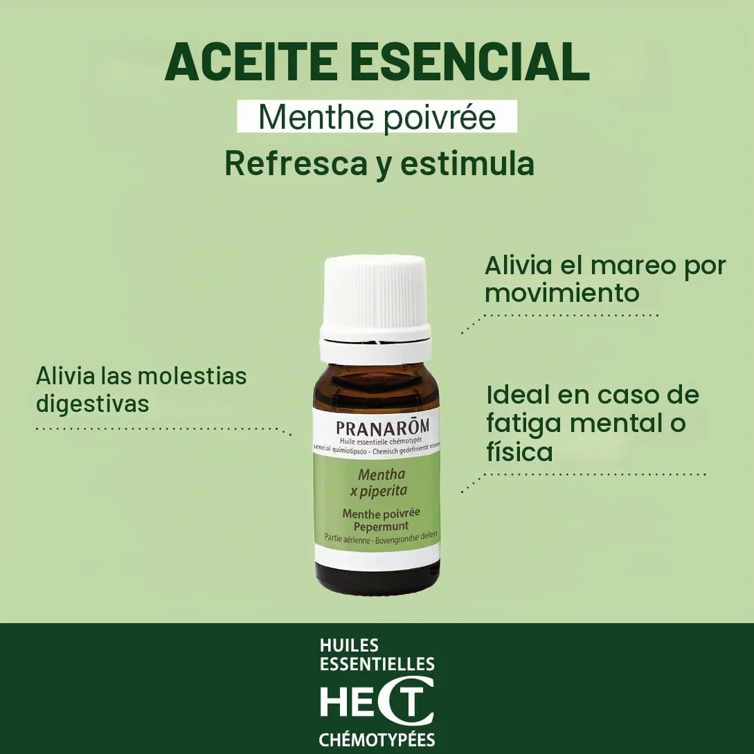 PRANARÔM Aceite Esencial Menta Piperita BIO HECT 100% Puro Natural 10 ml