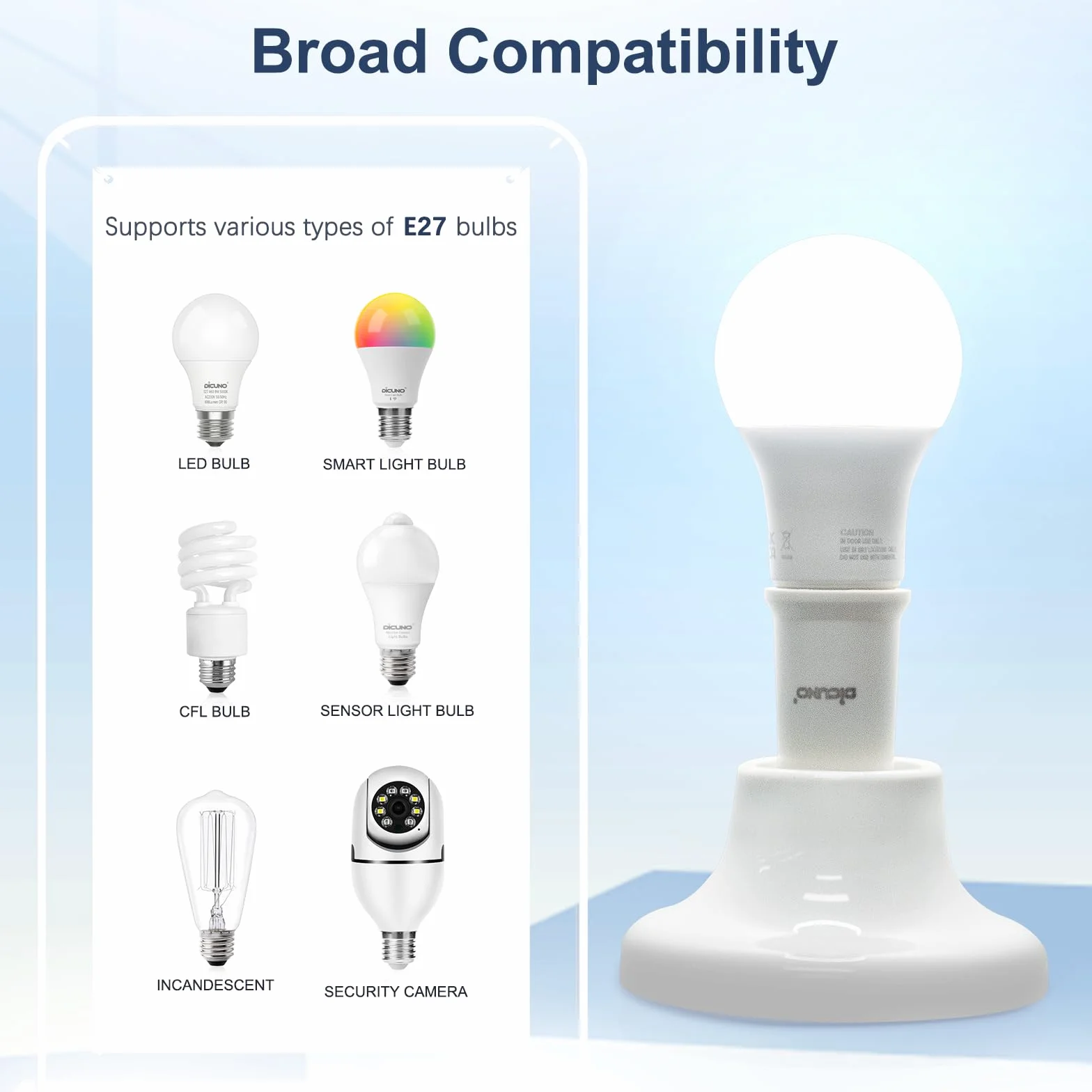 DiCUNO Adaptador extensor E27 a E27 5cm, extensión portalámparas para bombillas LED y CFL, paquete de 2