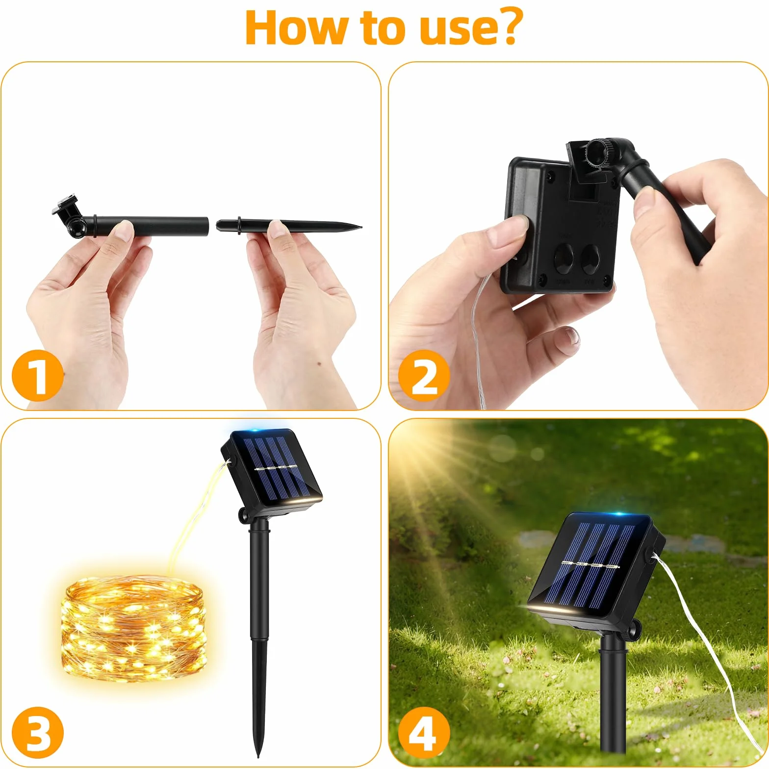 Guirnalda Luces Exterior Solar, 2 Pack Luces Solares LED 12m 120 LED IP65 Impermeable para Navidad