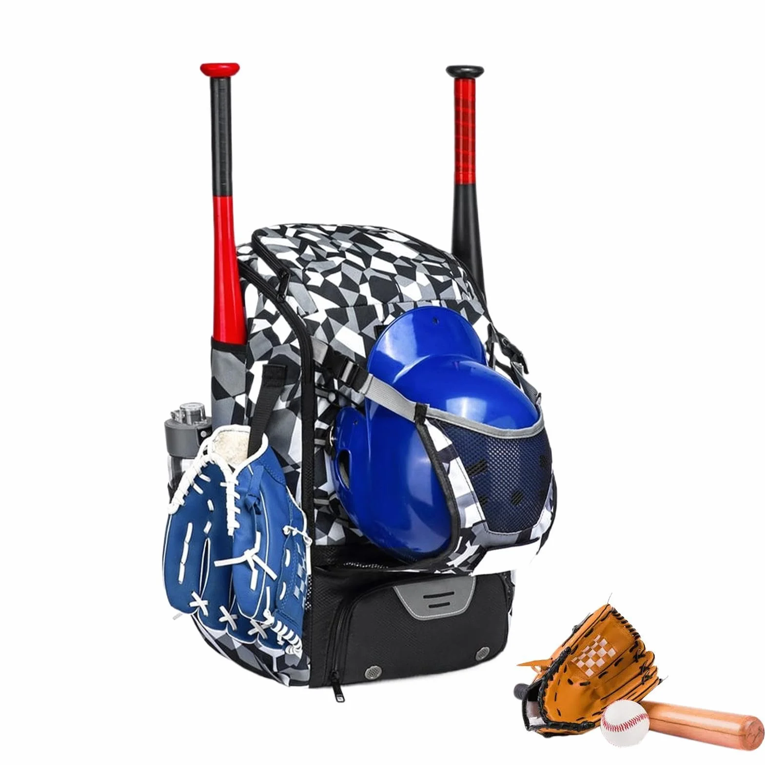 Mochila Grande Ajustable Ligera para Béisbol Juvenil, Sóftbol Femenina, Soccer, Fútbol