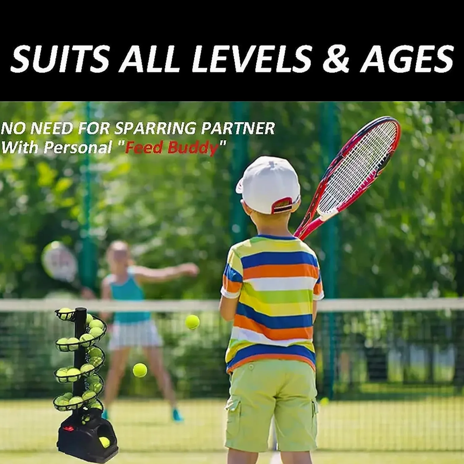 Máquina de pelotas de tenis Lanzador 30 pelotas 4 niveles ajustables 2 métodos de alimentación